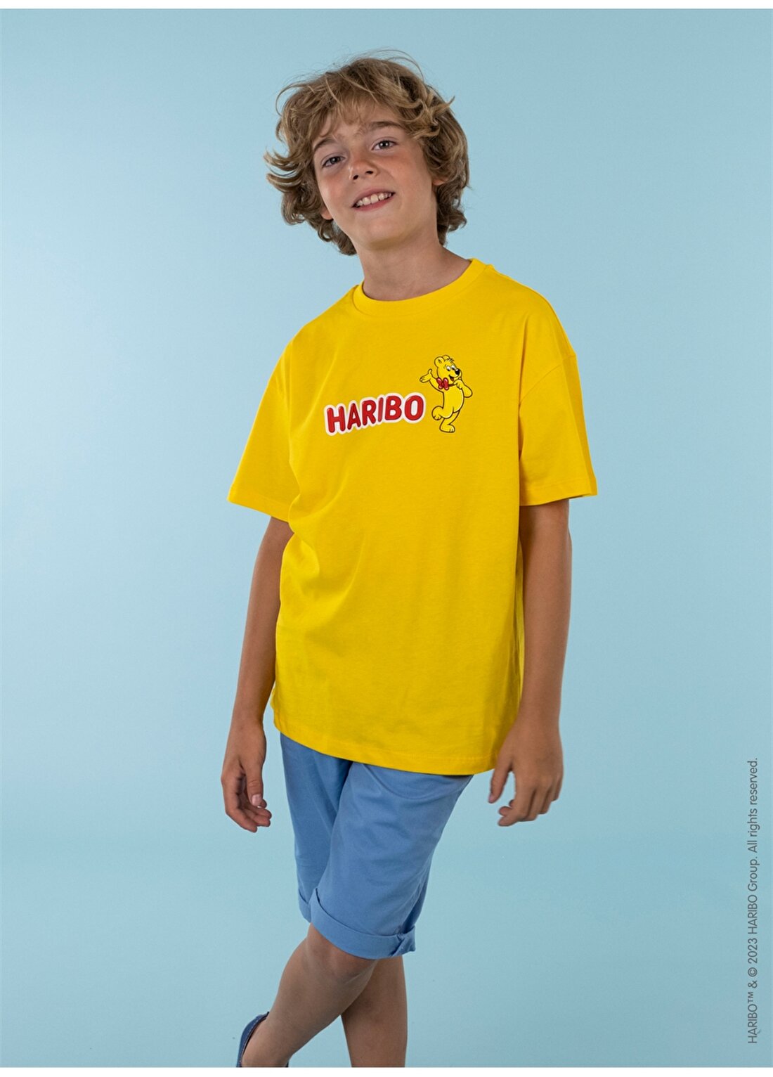 Haribo Baskılı Sarı Erkek Çocuk T-Shirt HRBTXT106