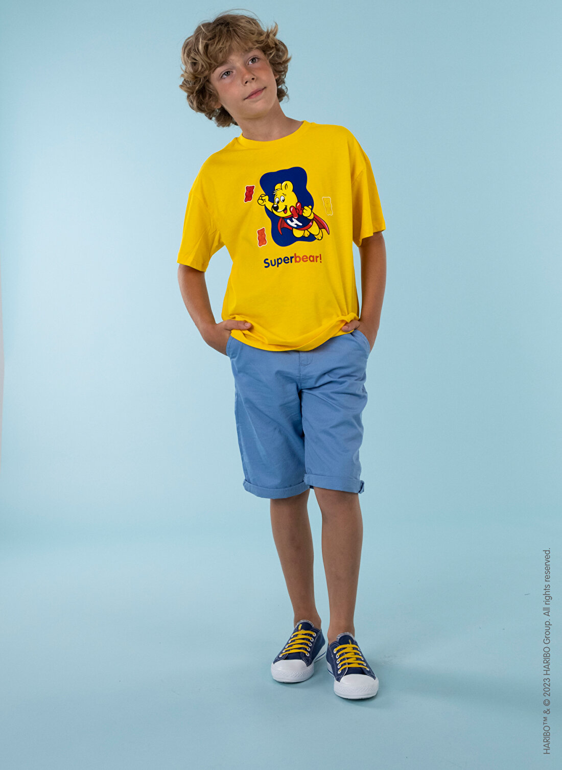 Haribo Baskılı Sarı Erkek Çocuk T-Shirt HRBTXT108