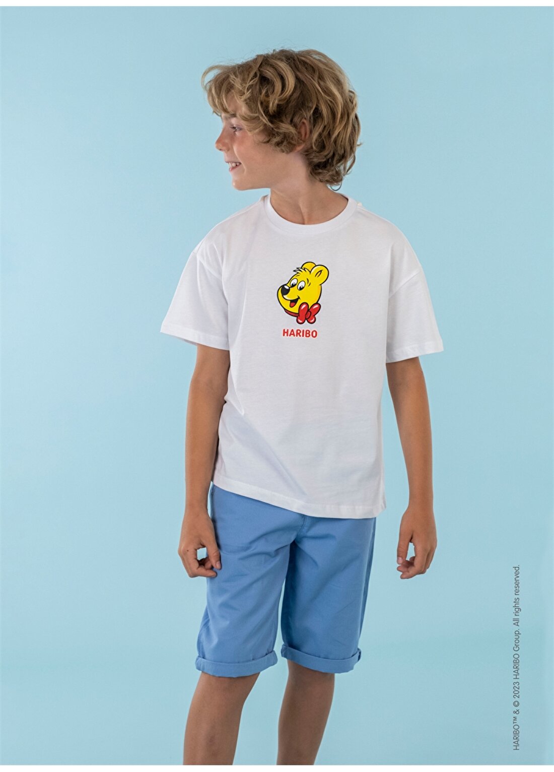 Haribo Baskılı Beyaz Erkek Çocuk T-Shirt HRBTXT109