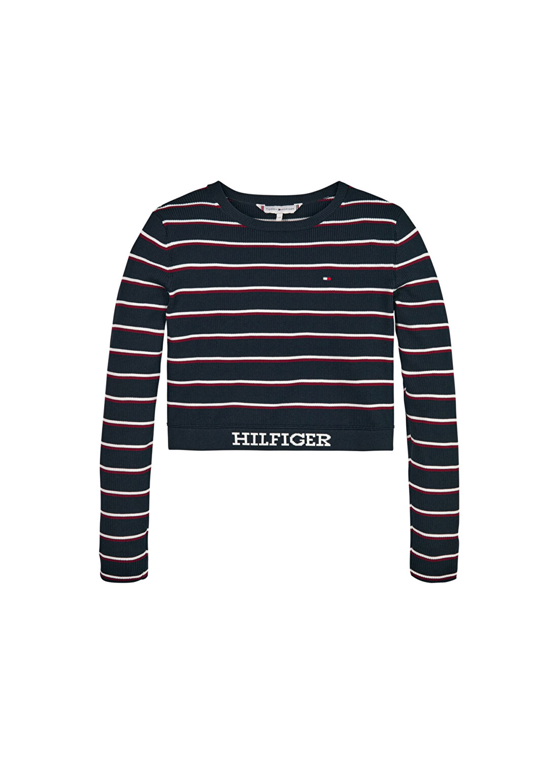 Tommy Hilfiger Mavi Kız Çocuk V Yaka Uzun Kollu Sweatshirt KG0KG07652   