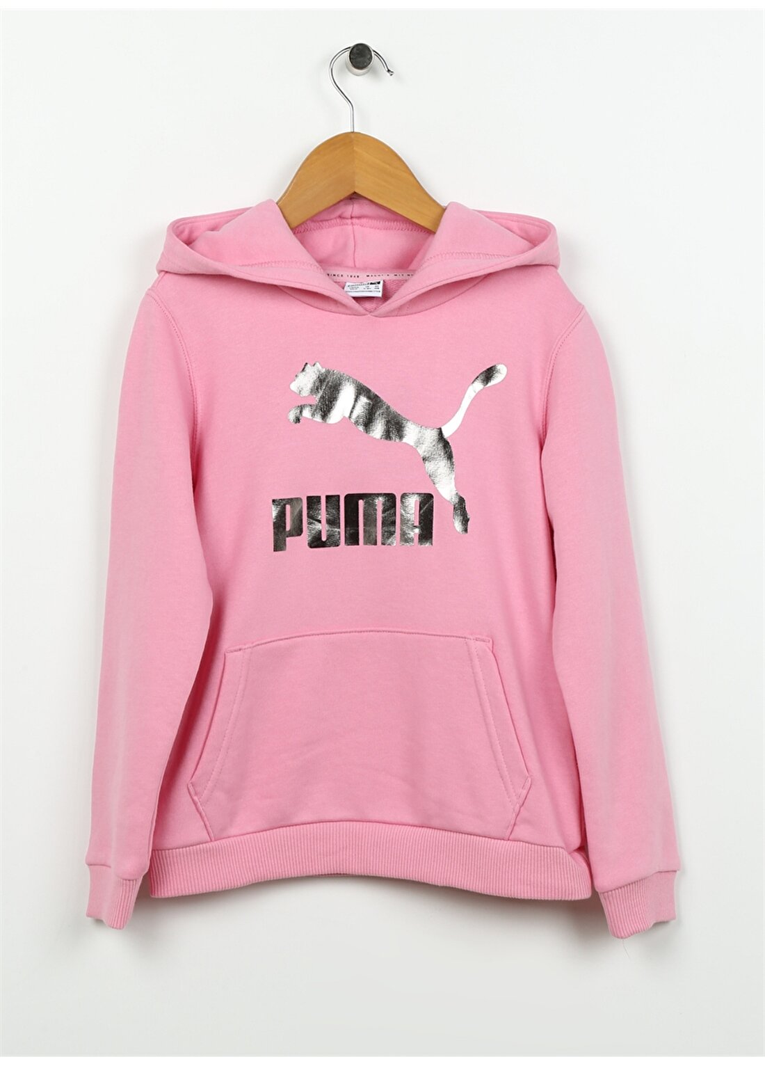 Puma Pembe Kız Çocuk Kapüşonlu Uzun Kollu Sweatshirt 53020983 Classics Logo Hoodie G PRI