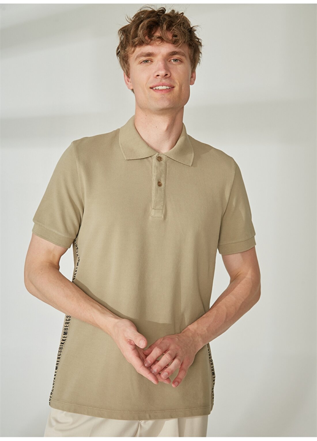 Bikkembergs Bej Erkek Polo T-Shirt C 8 090 81