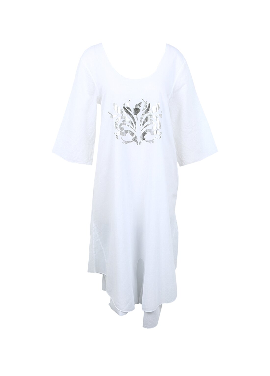 White By Nature Beyaz Kadın Midi Plaj Elbisesi 314706