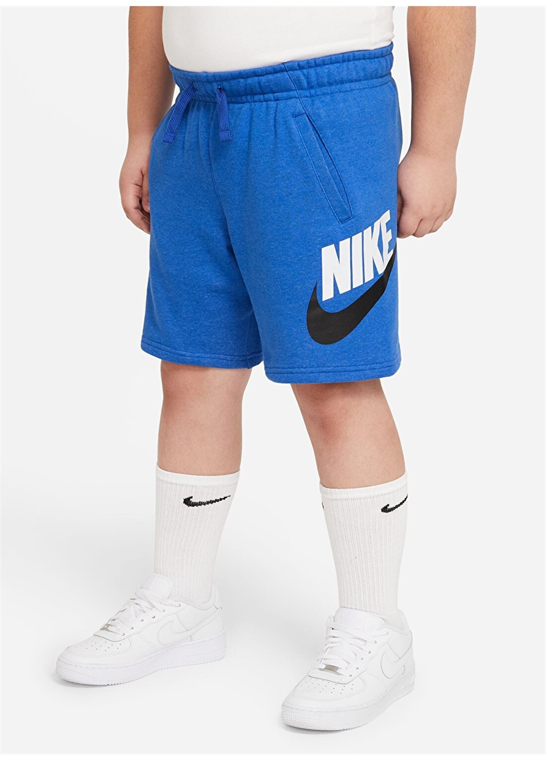 Nike Çocuk Mavi Diz Üstü Şort CK0509-480 B NSW CLUB + HBR SHORT F