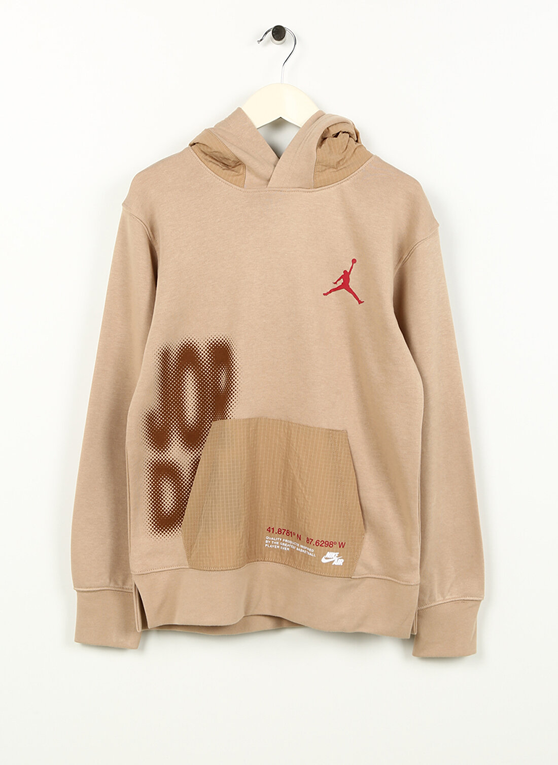 Nike Çocuk Kahve Kapüşonlu Sweatshirt 95C632-X0L JDB NOTHING BUT NYLON FT  