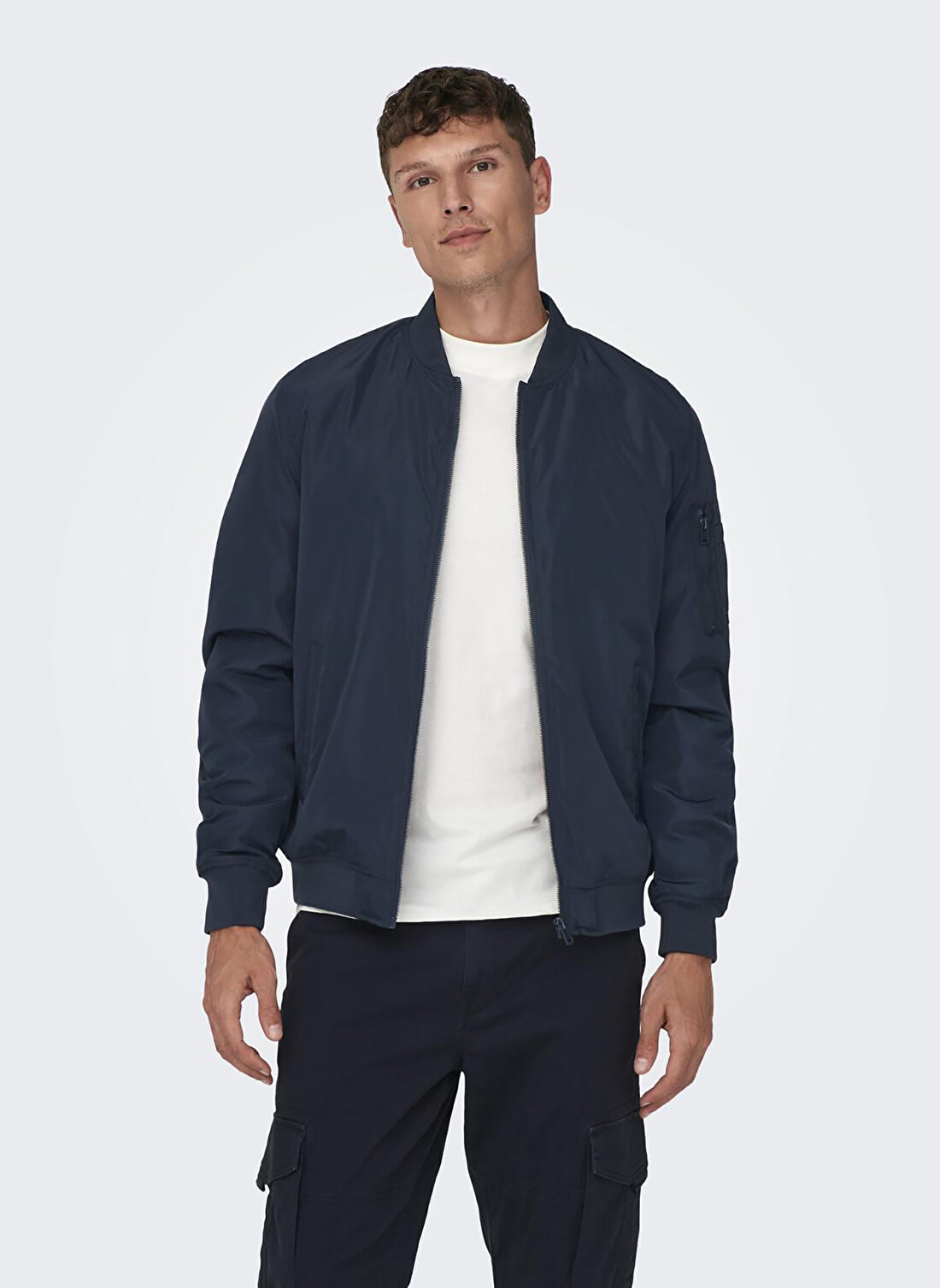 Only & Sons Lacivert Erkek Dik Yaka Mont 22023287_ONSJOSHUA BOMBER OTW VD 