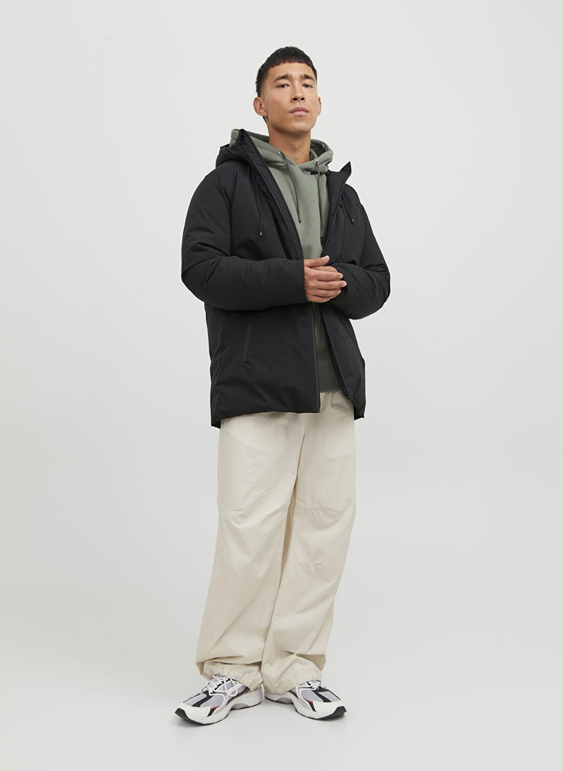 Jack & Jones Siyah Erkek Mont 12243225_JCOPAYNE PARKA LN