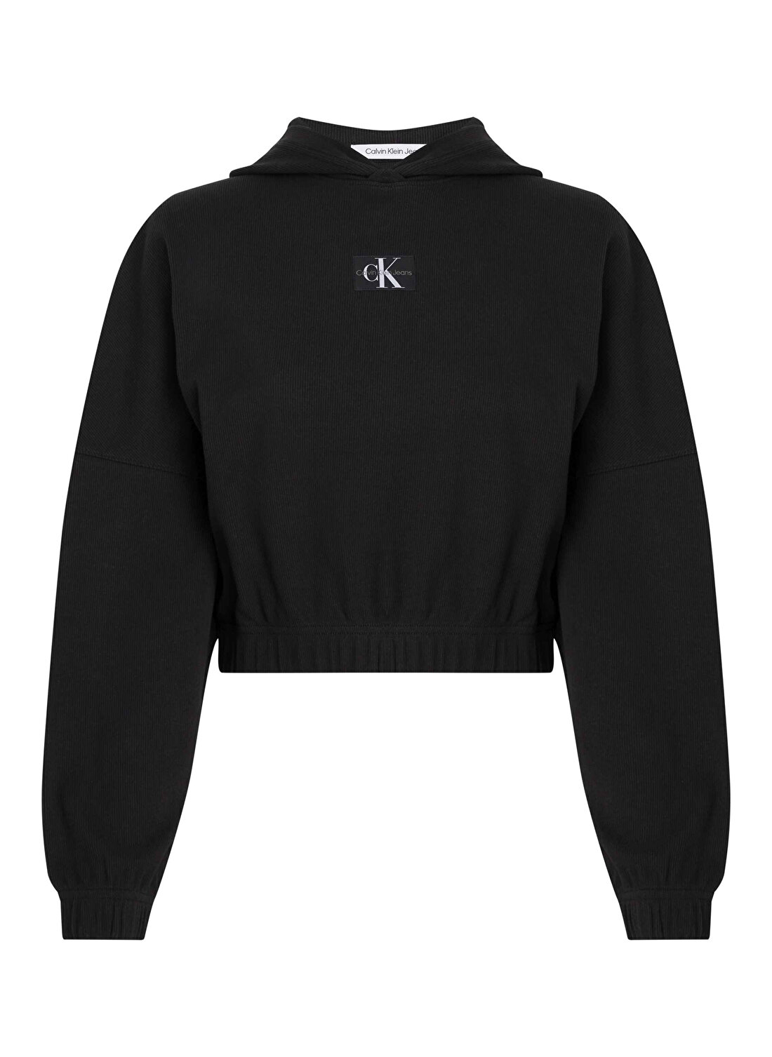 Calvin Klein Jeans Kapüşon Yaka Düz Siyah Kadın T-Shirt J20J221441