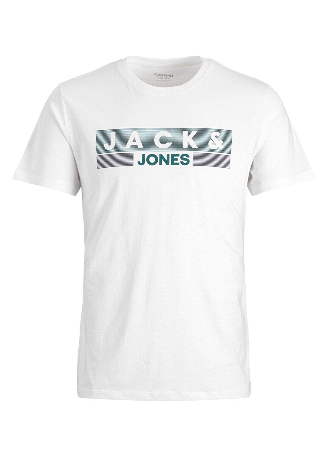 Jack & Jones O Yaka Baskılı Kırık Beyaz Erkek T-Shirt JJECORP LOGO TEE SS O-NECK NOOS PLS