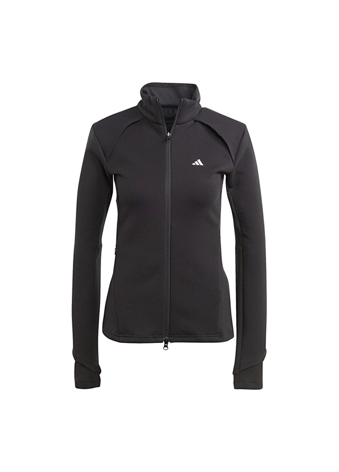 Adidas Siyah Kadın Dik Yaka Zip Ceket HY9227-ADIDAS TRN