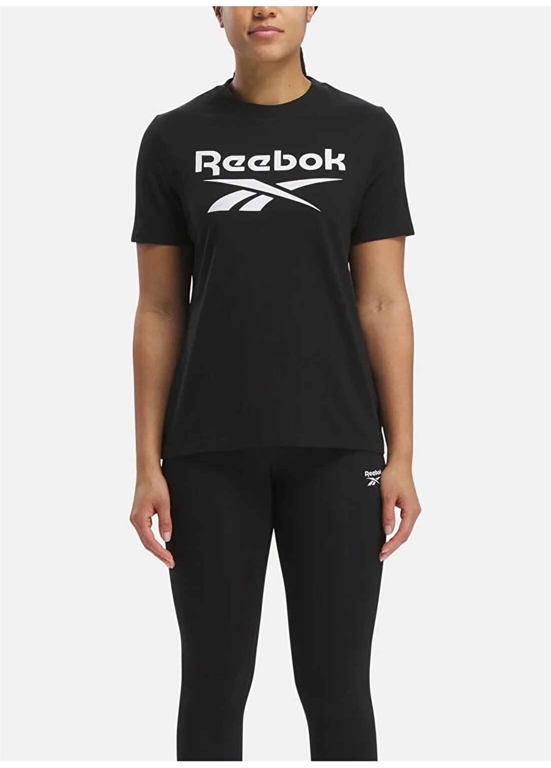 Reebok 100034774 REEBOK ID T-SHIRT Siyah Kadın Yuvarlak Yaka Standart Fit T-Shirt