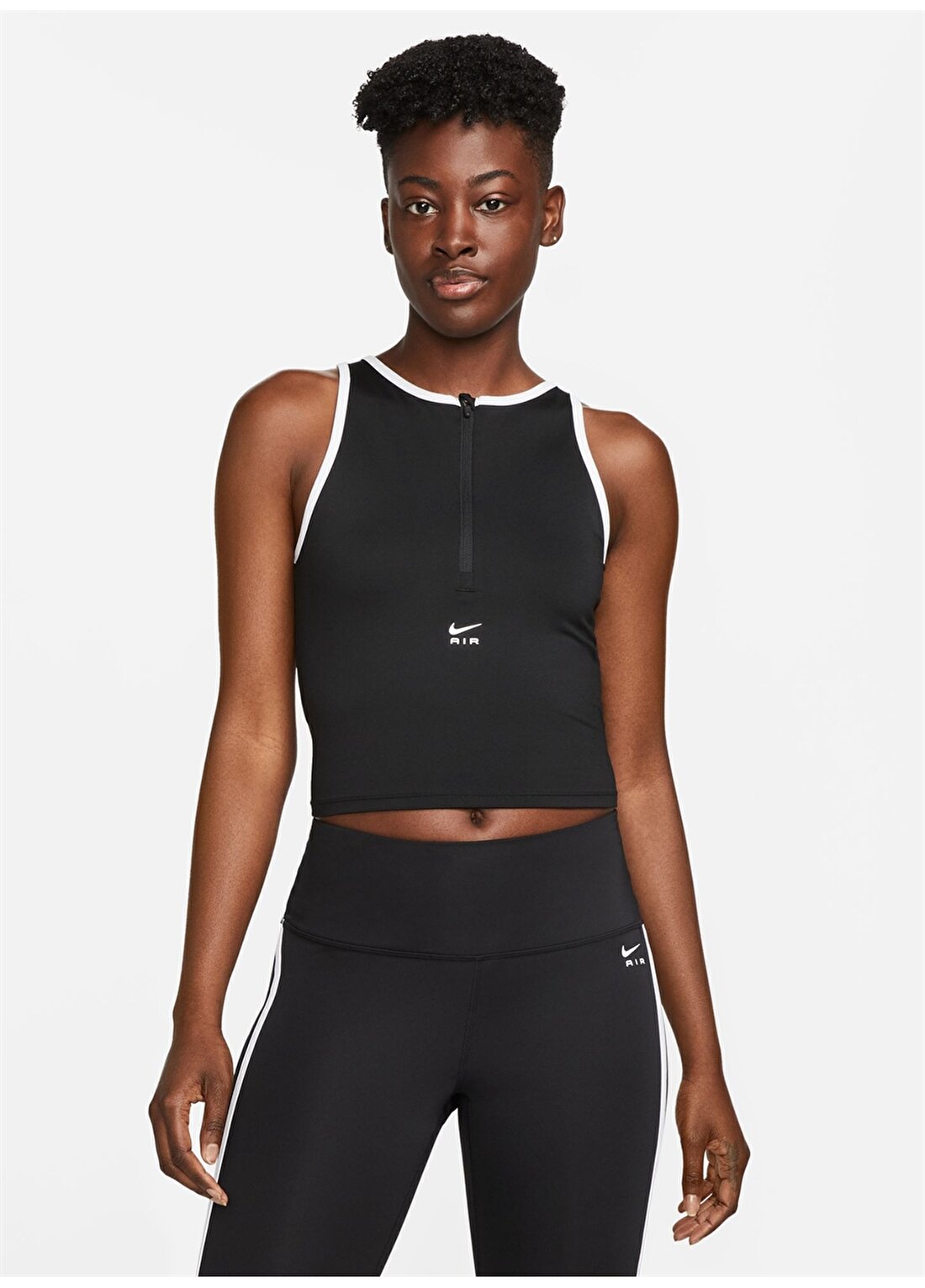 Nike Siyah - Gri - Gümüş Kadın Yuvarlak Yaka Regular Fit Atlet FB7624-010 W NK AIR DF TANK