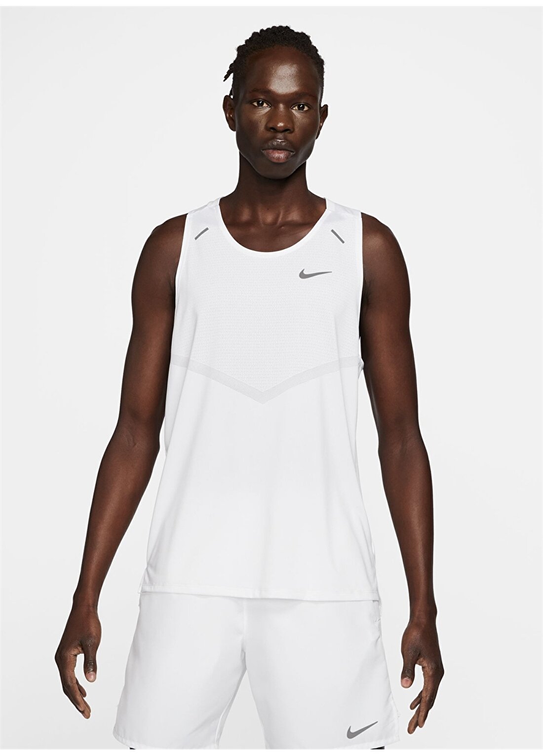 Nike Beyaz Erkek Yuvarlak Yaka Regular Fit Atlet CZ9179-100 M NK DF RISE 365 TANK