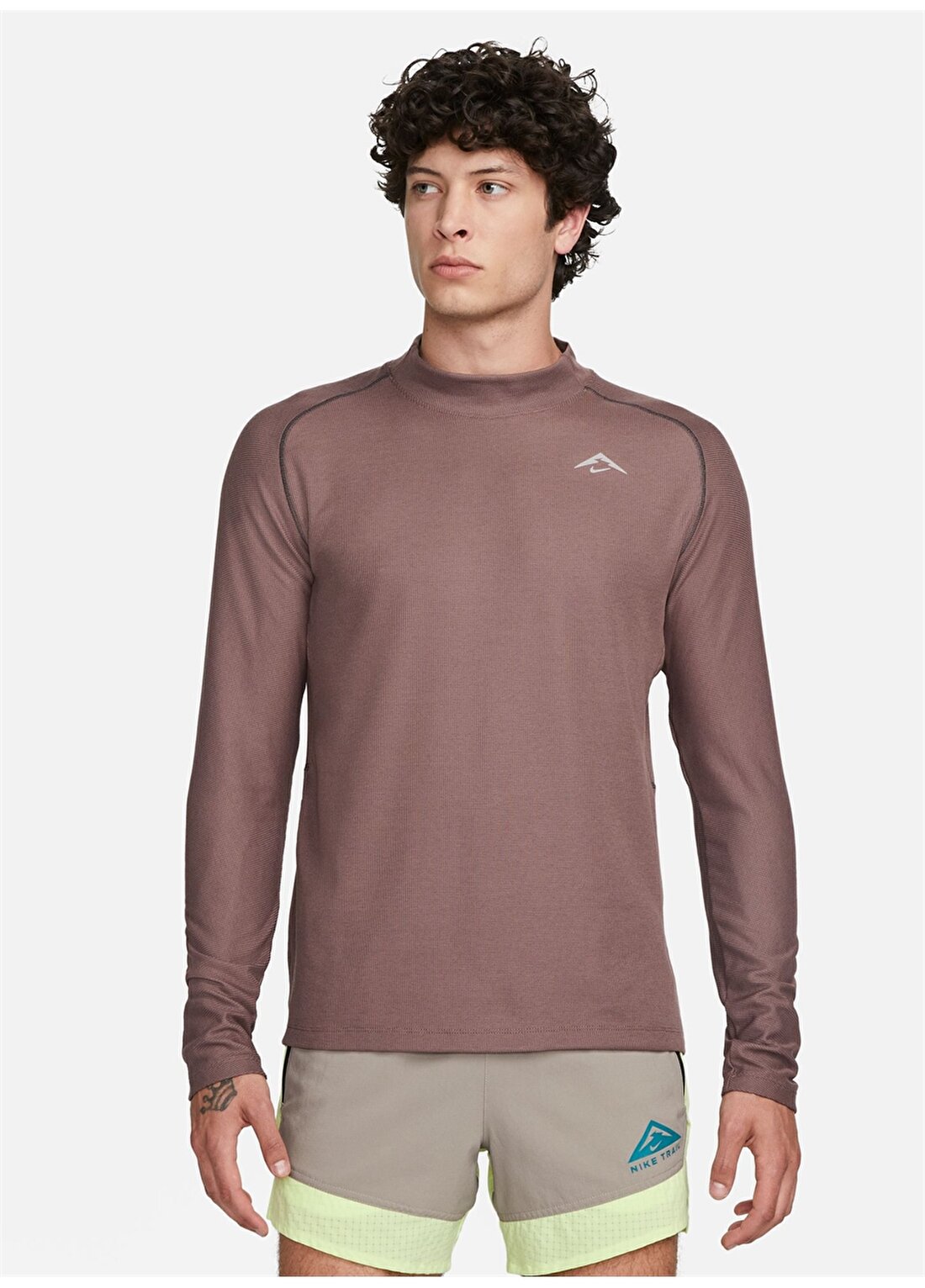 Nike Kahve Erkek Yuvarlak Yaka Regular Fit Uzun Kollu T-Shirt FB8597-291 M NK DF TRAIL LS TOP