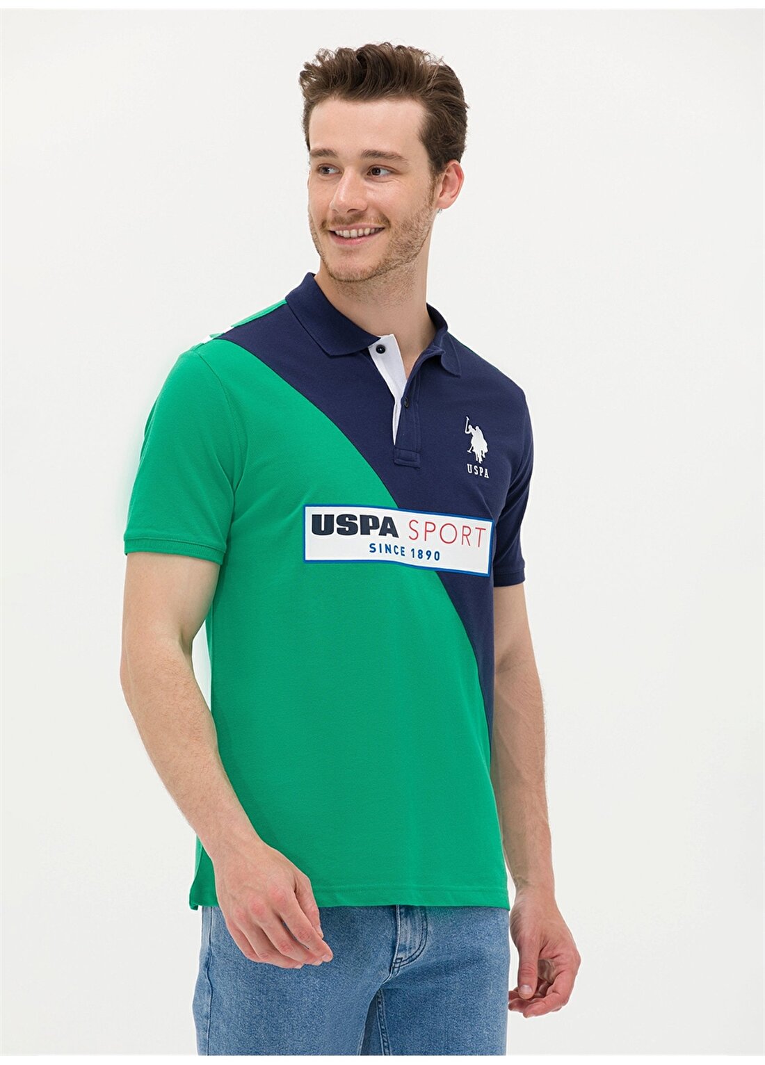 U.S. Polo Assn. Yeşil Erkek Polo T-Shirt T-JOPEL