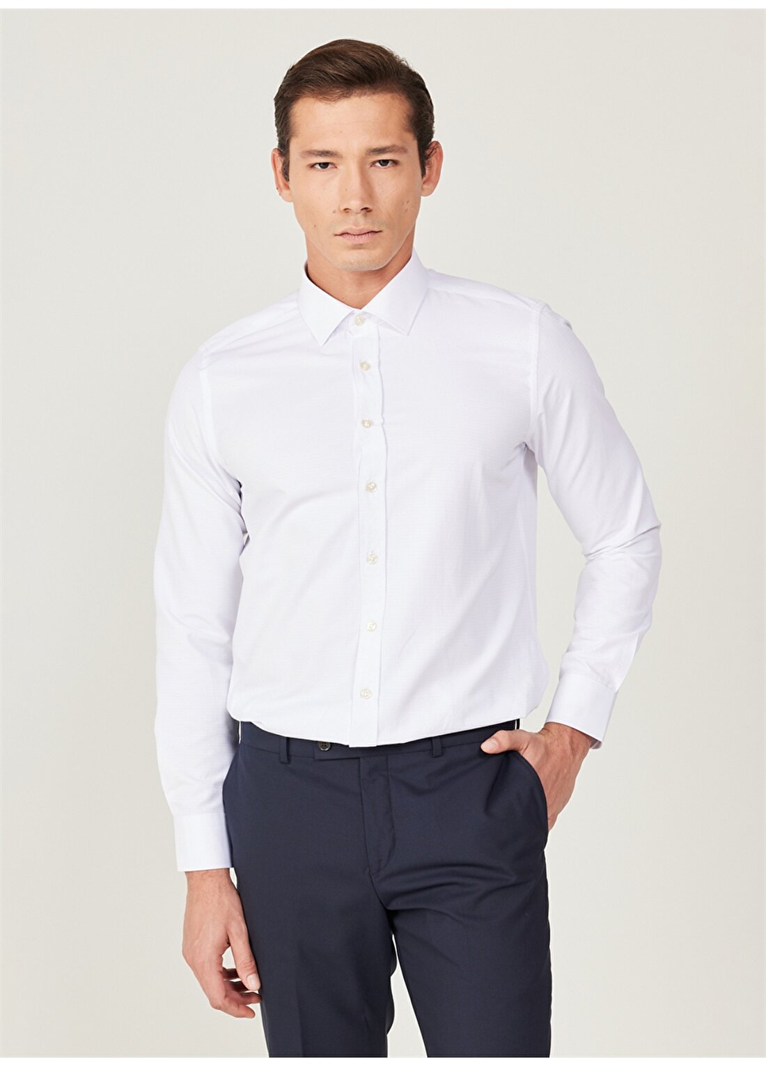 Altınyıldız Classics Slim Fit Klasik Yaka Beyaz Erkek Gömlek 4A2024100012