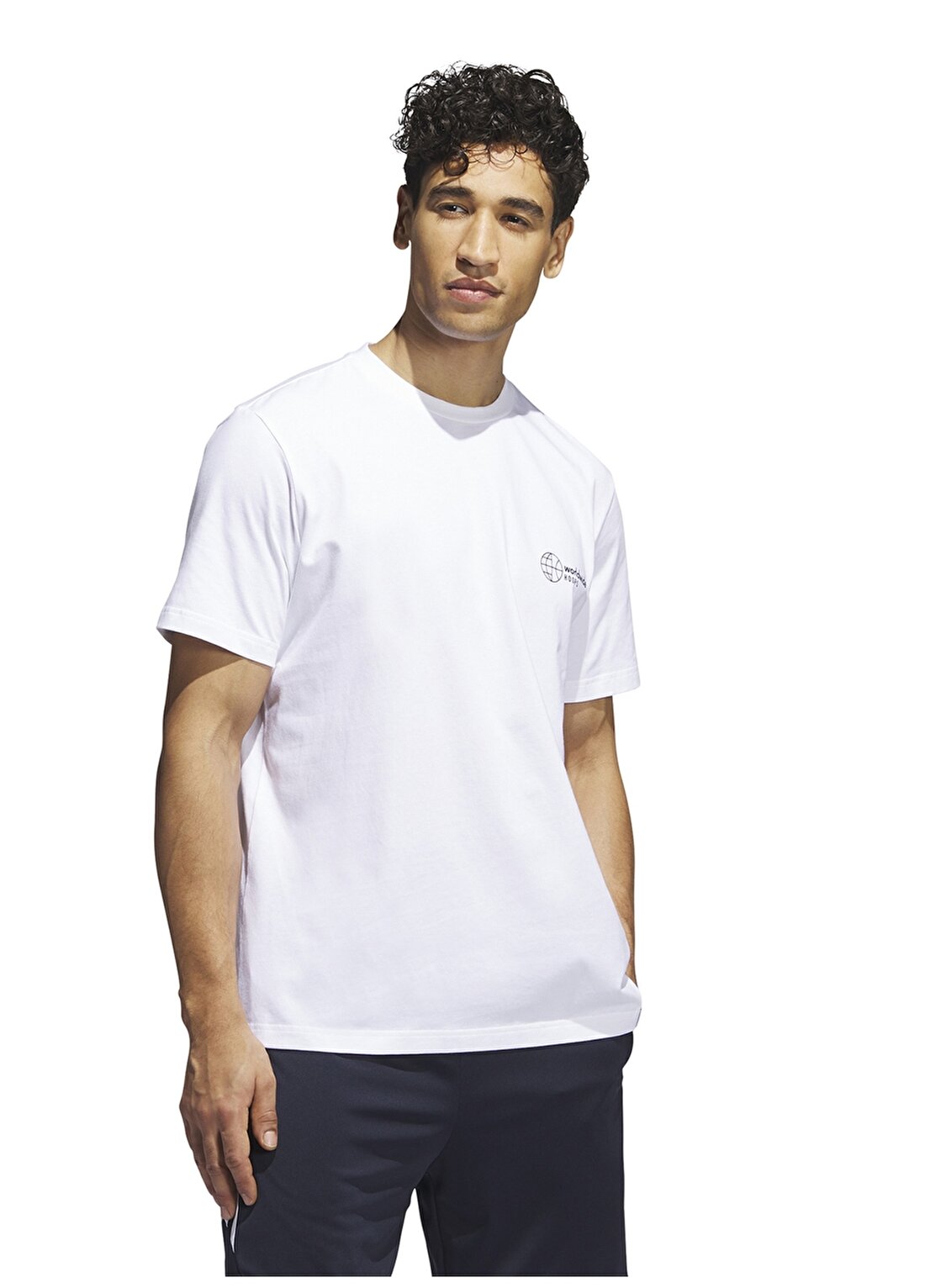 Adidas Beyaz Erkek Yuvarlak Yaka Baskılı T-Shirt IM4623 WWH HBR TEE WHI