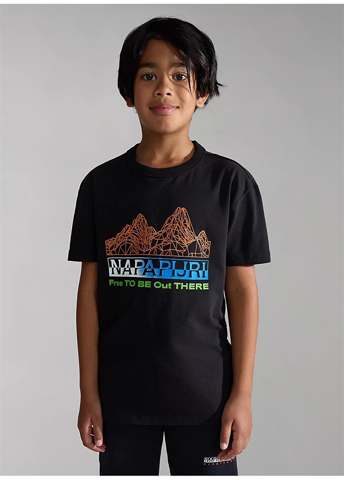 Napapijri Siyah Erkek Çocuk Yuvarlak Yaka Kısa Kollu T-Shirt NP0A4HGN0411 K S-FUJI