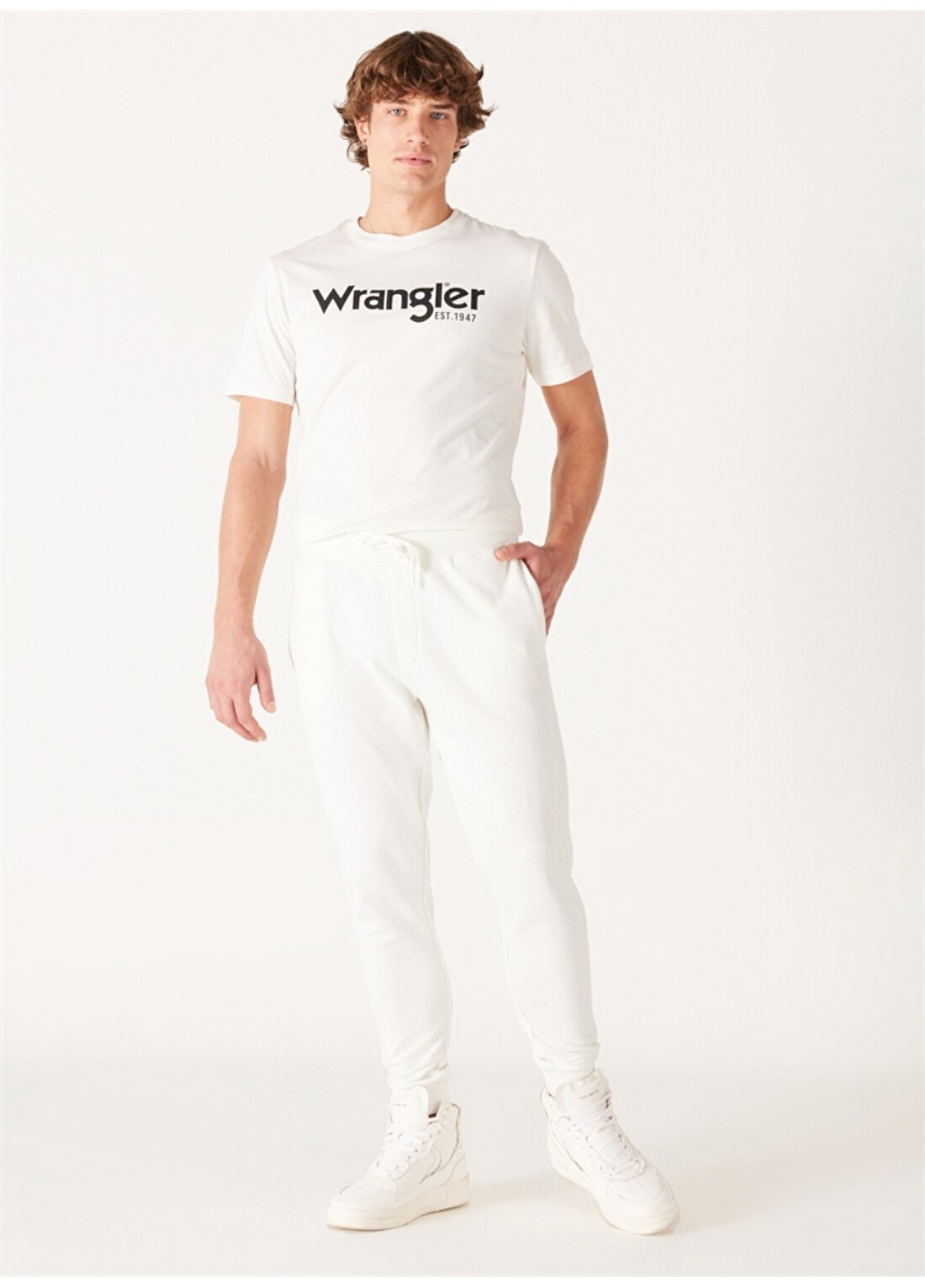 Wrangler Regular Fit Kırık Beyaz Erkek Eşofman Altı W232400102 Jogger Sweatpant