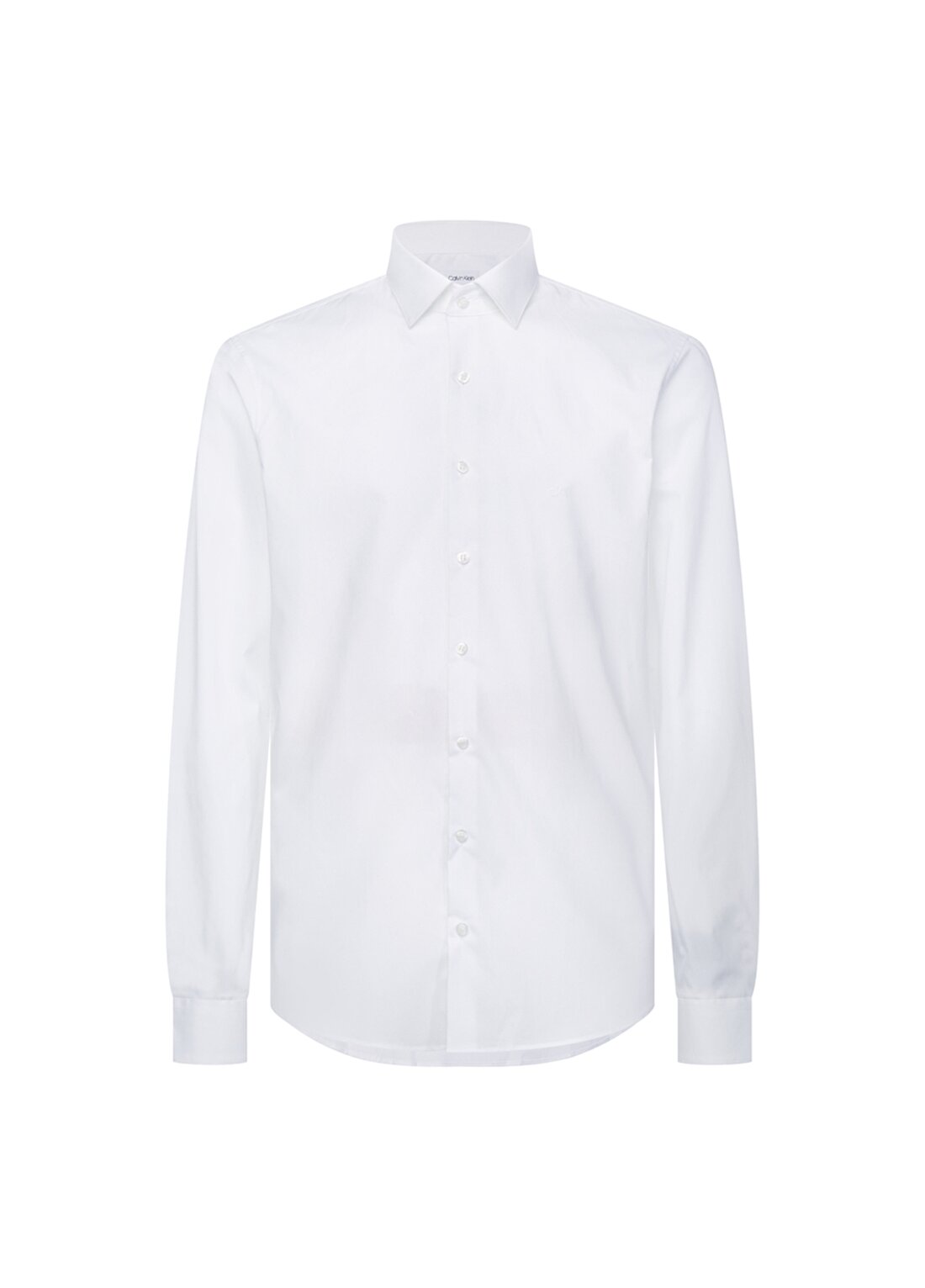 Calvin Klein Slim Fit Düğmeli Yaka Beyaz Erkek Gömlek K10K103025100