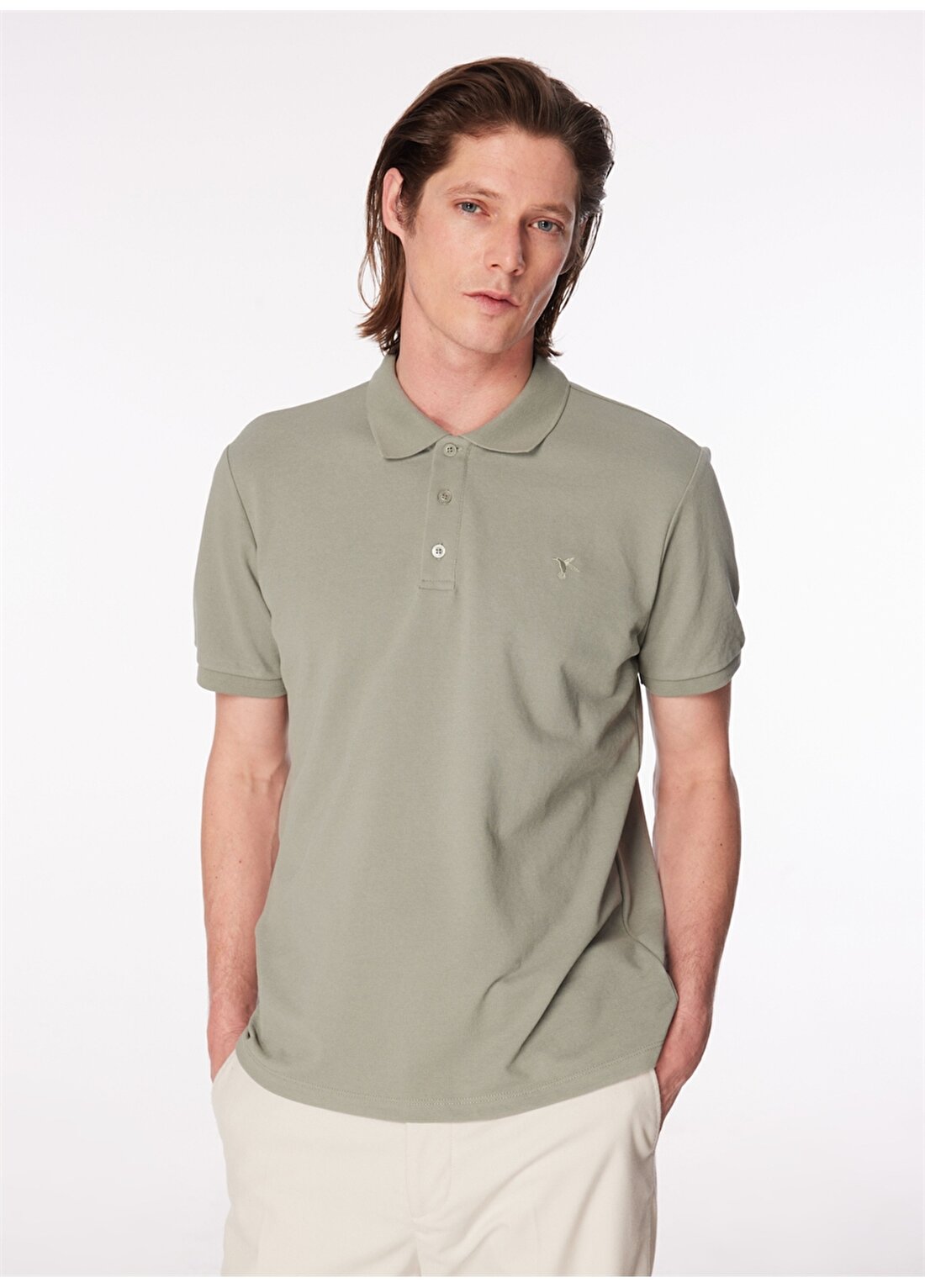 Fabrika Açık Haki Erkek Regular Fit Polo T-Shirt BORAMIR-Y