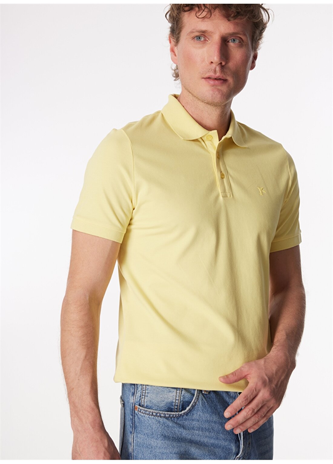 Fabrika Açık Sarı Erkek Regular Fit Polo T-Shirt LEGOLAS Y