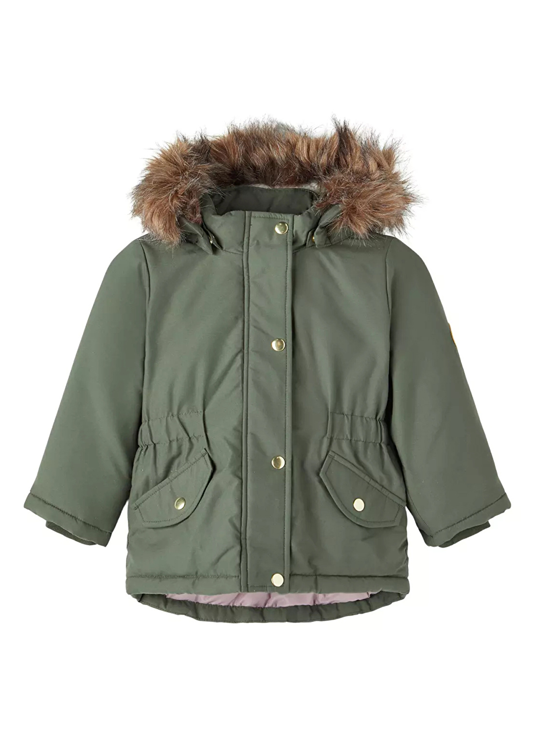 Name İt Haki Kız Bebek Kapüşonlu Normal Bel Kürklü Mont NMFMARLIN PARKA JACKET  PB