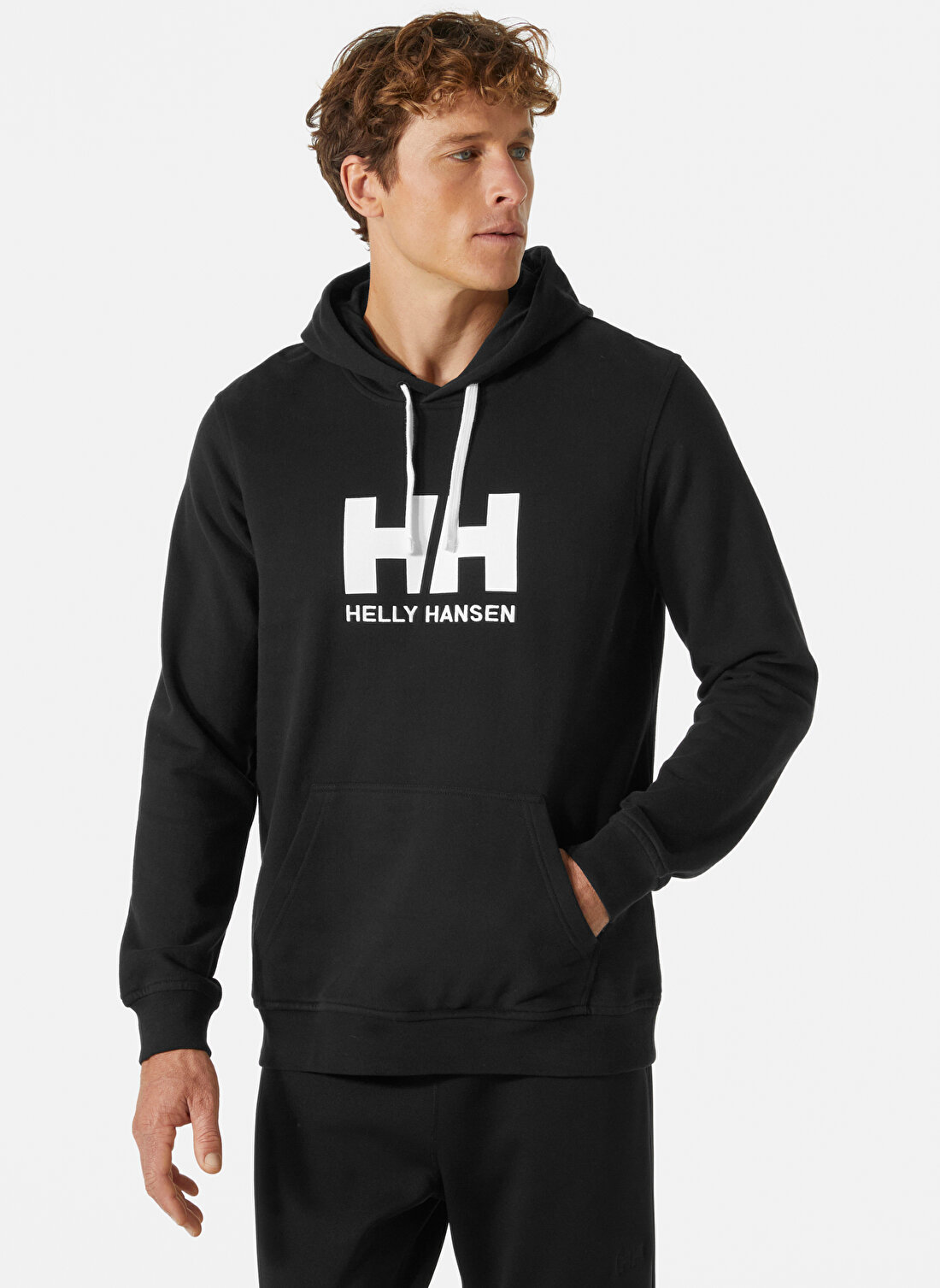 Helly Hansen Siyah Erkek Kapüşonlu Sweatshirt HHA.33977_HELLY HANSEN LOGO HOODIE