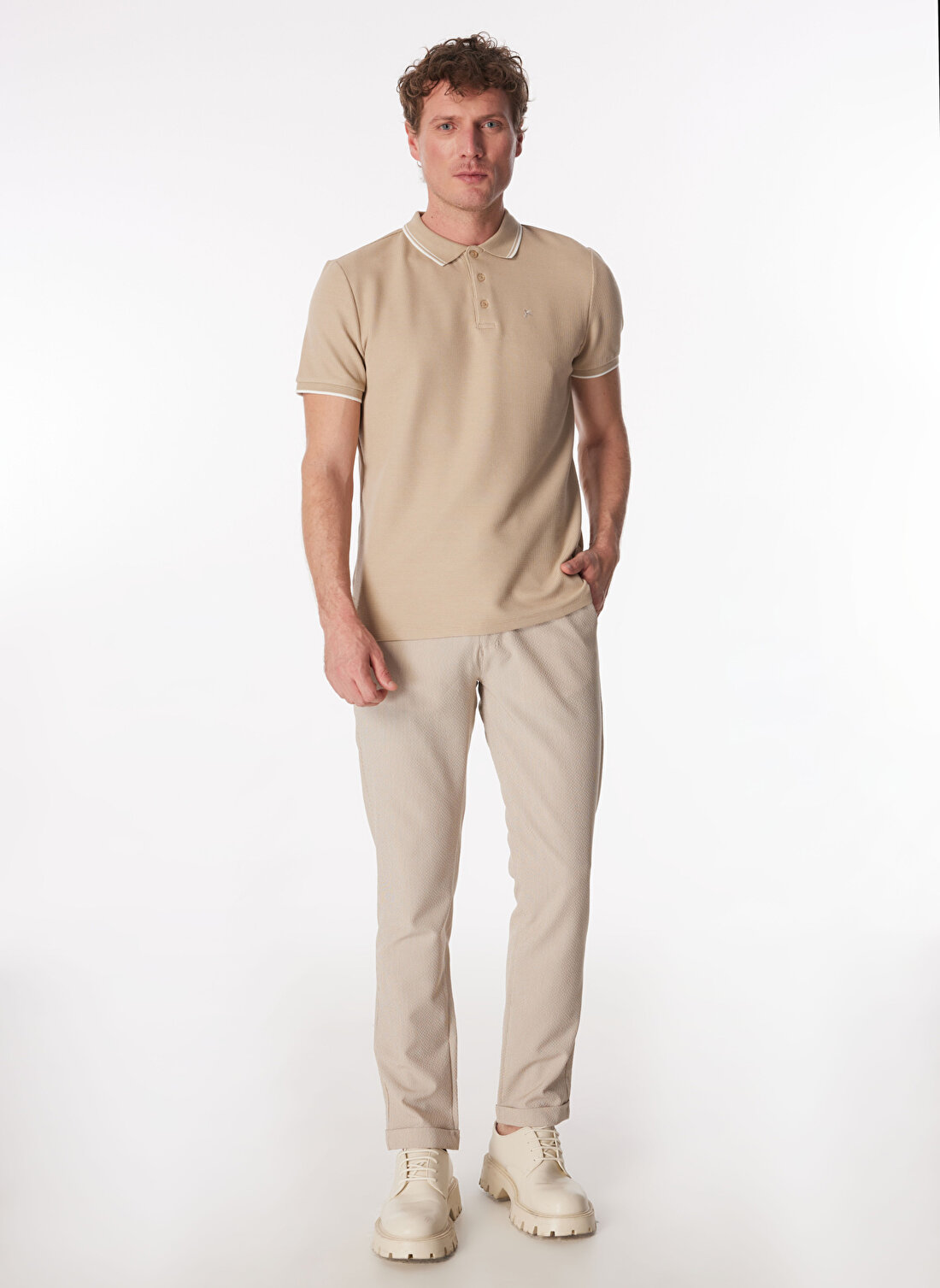 Fabrika Bej Erkek Slim Fit Chino Pantolon F4SM-PNT 0251  