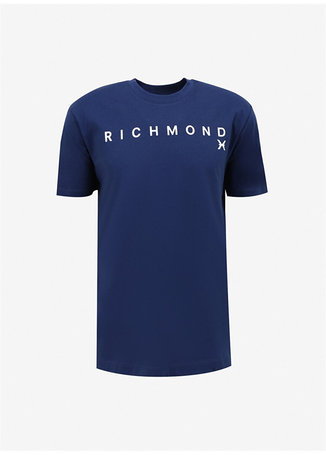 John Richmond Bisiklet Yaka Mavi Erkek T-Shirt UMA23082TS4