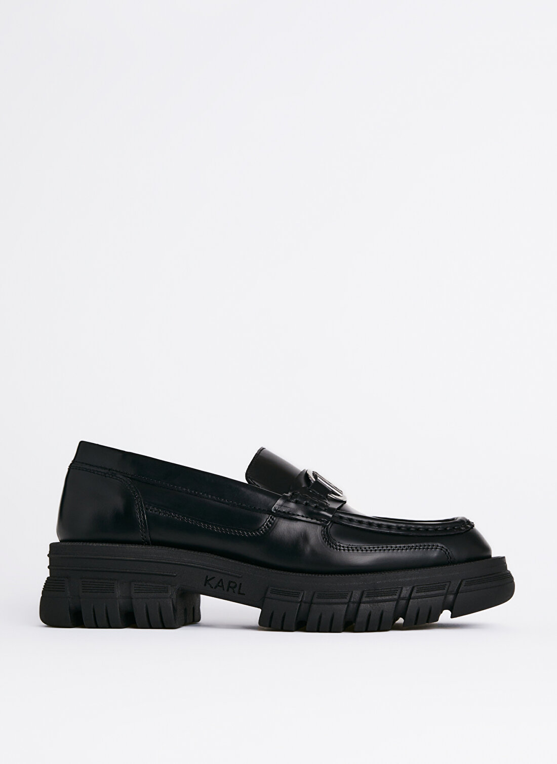 KARL LAGERFELD Siyah Kadın Deri Loafer KL43823000