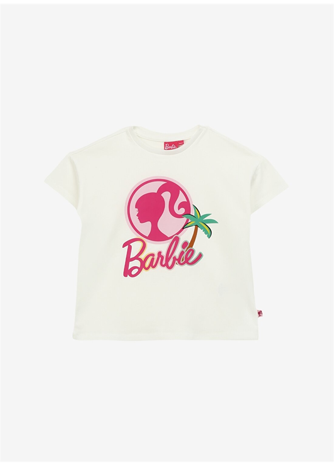 Barbie Baskılı Ekru Kız Çocuk T-Shirt BRB4SG-TST6023