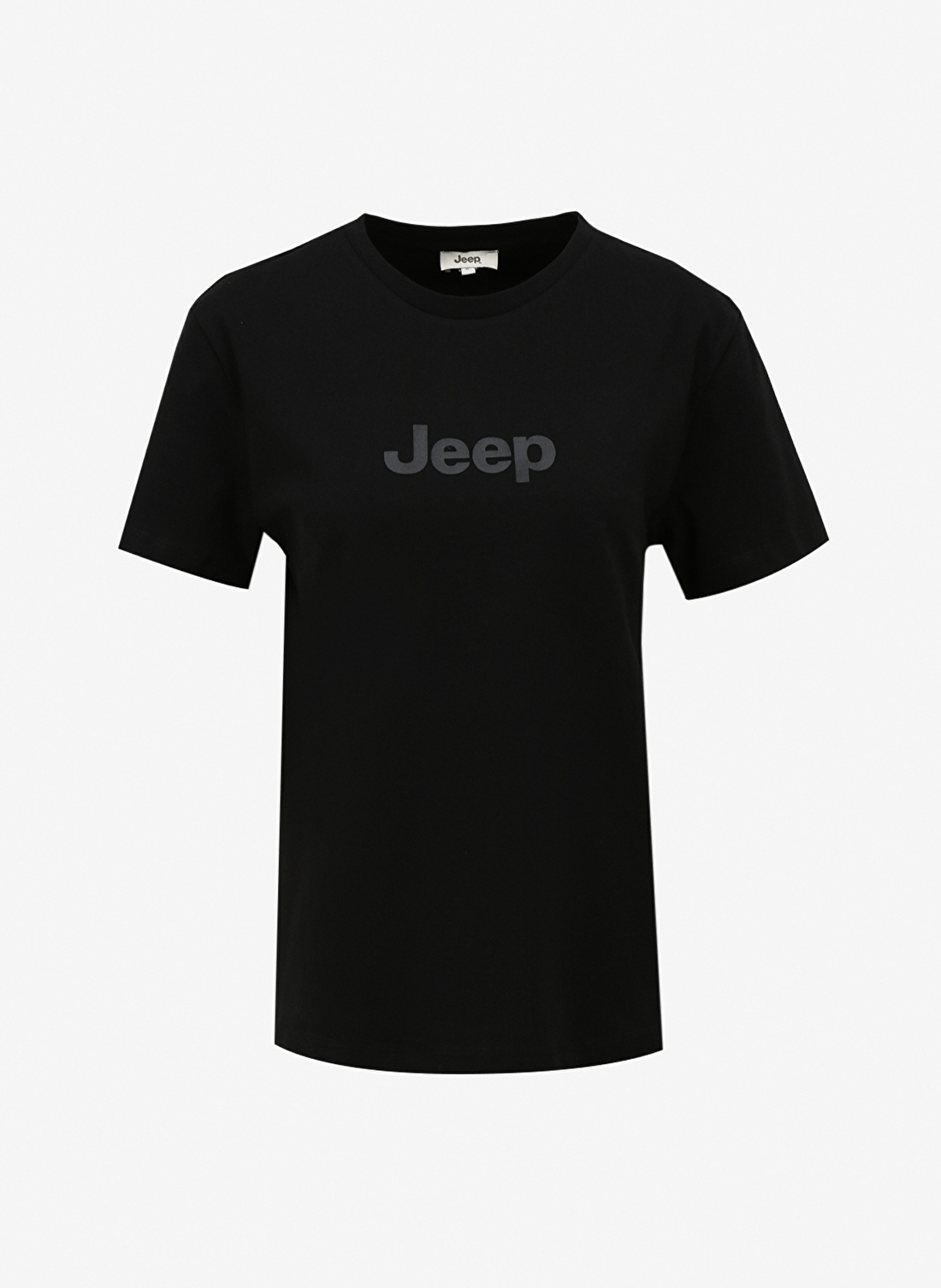 Jeep Siyah Kadın Bisiklet Yaka Basic Baskılı T-Shirt J4SL-TST7029