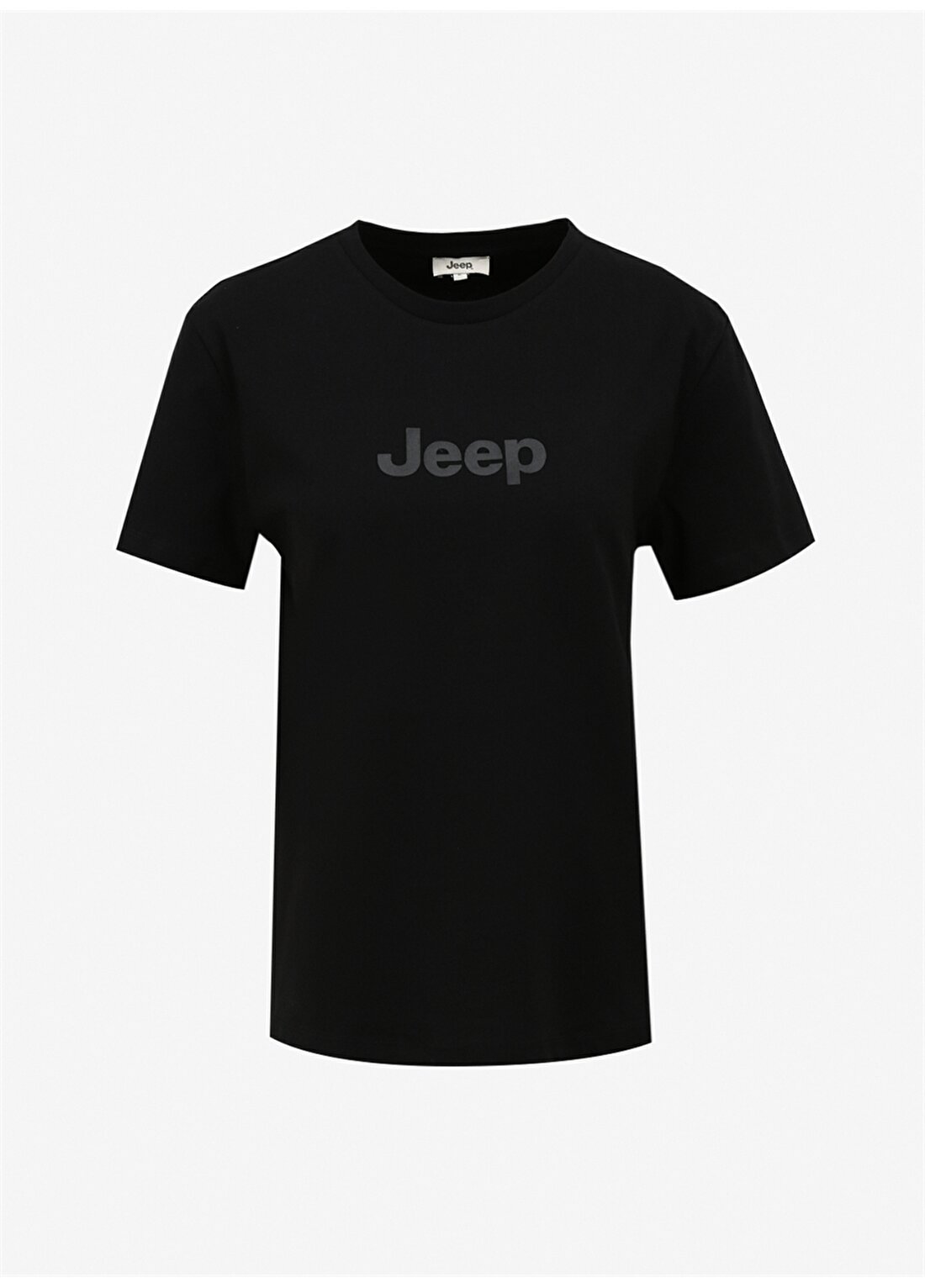 Jeep Siyah Kadın Bisiklet Yaka Basic Baskılı T-Shirt J4SL-TST7029