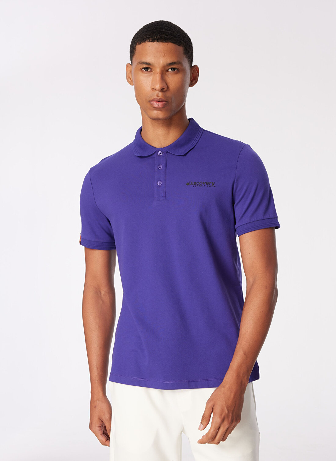 Discovery Expedition Mor Erkek Basic Polo T-Shirt D4SM-TST3248 