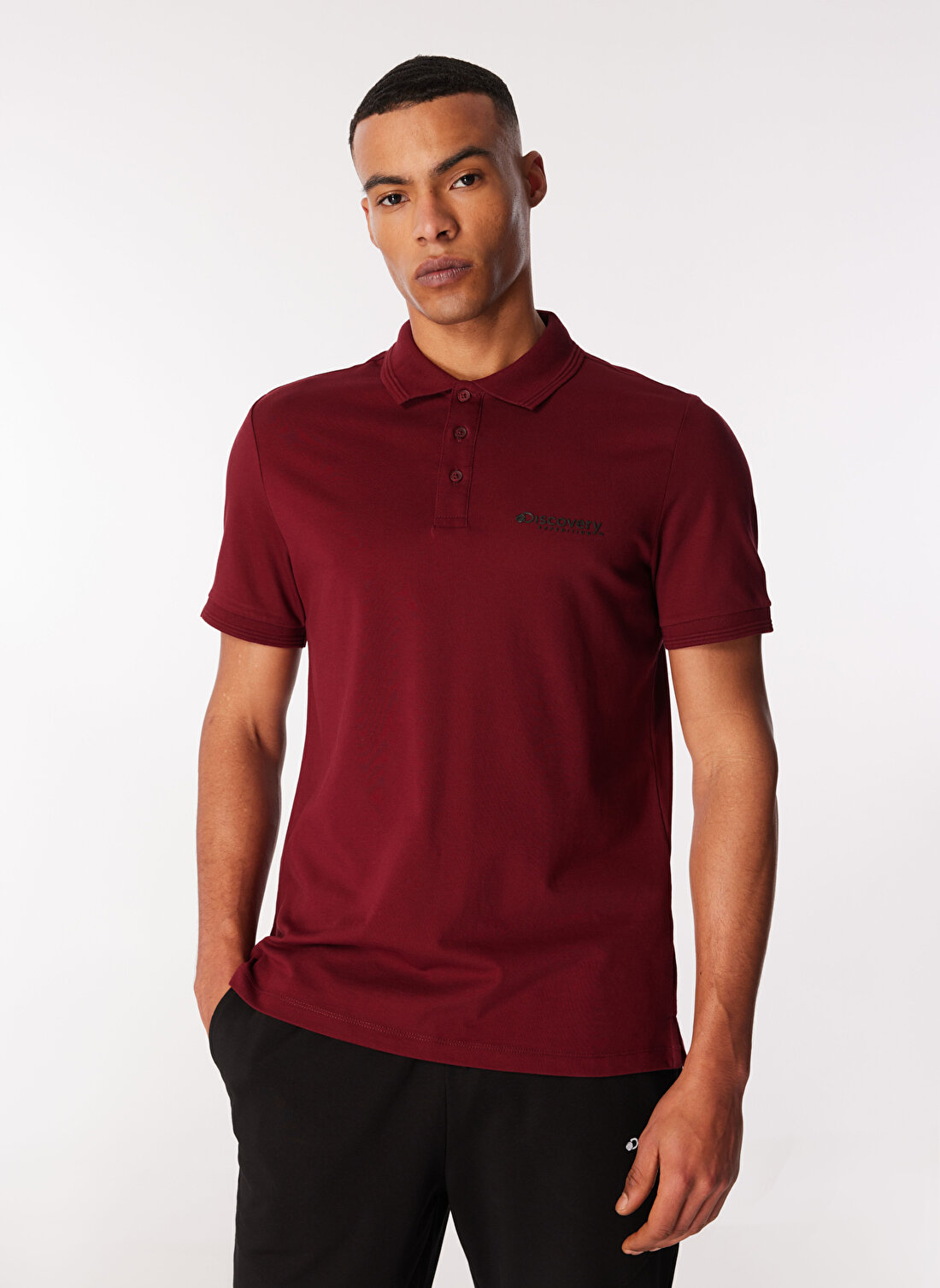 Discovery Expedition Bordo Erkek Relaxed Fit Polo T-Shirt D4SM-TST3248 