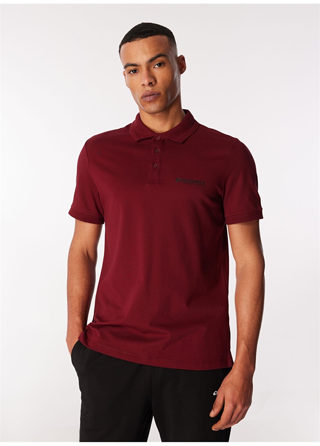 Discovery Expedition Bordo Erkek Relaxed Fit Polo T-Shirt D4SM-TST3248