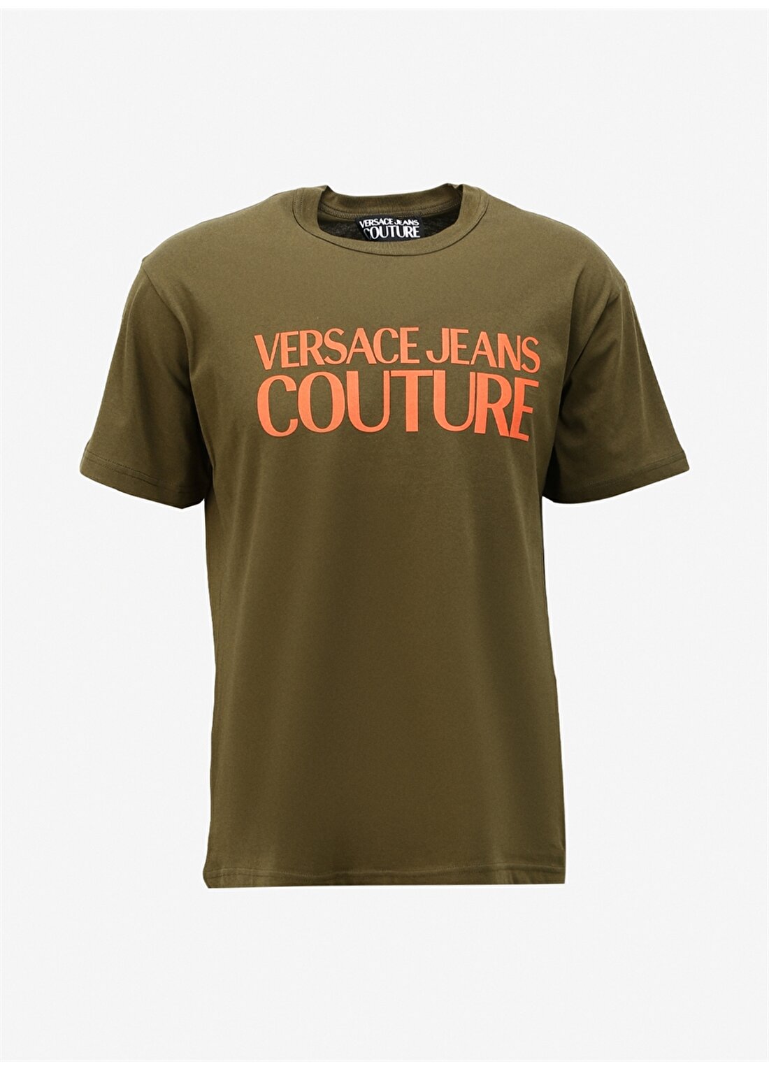 Versace Jeans Couture Bisiklet Yaka Haki Erkek T-Shirt 75GAHT03CJ00T107