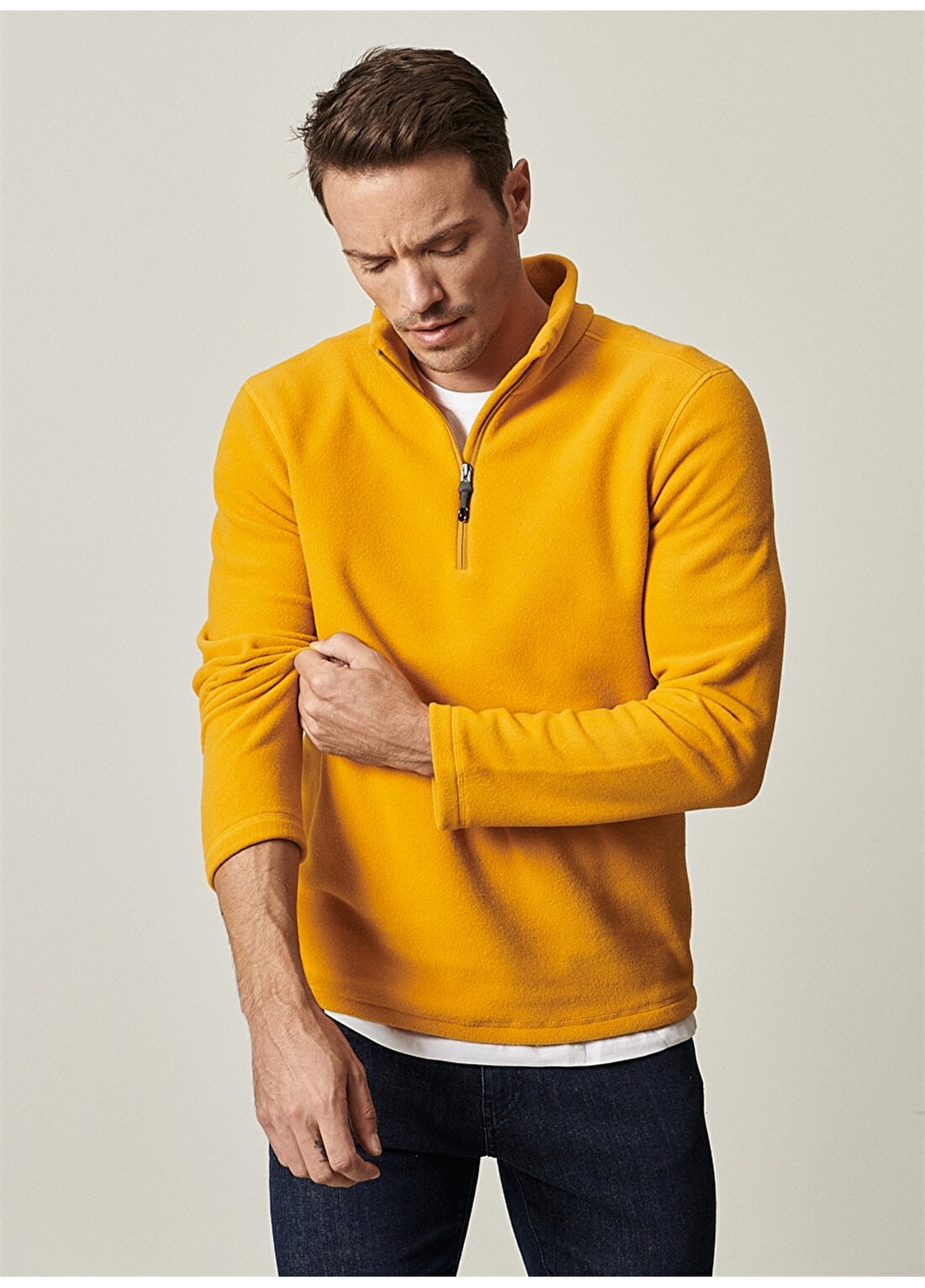 Altınyıldız Classics Sarı Erkek Polar Sweatshirt 4A5221100016
