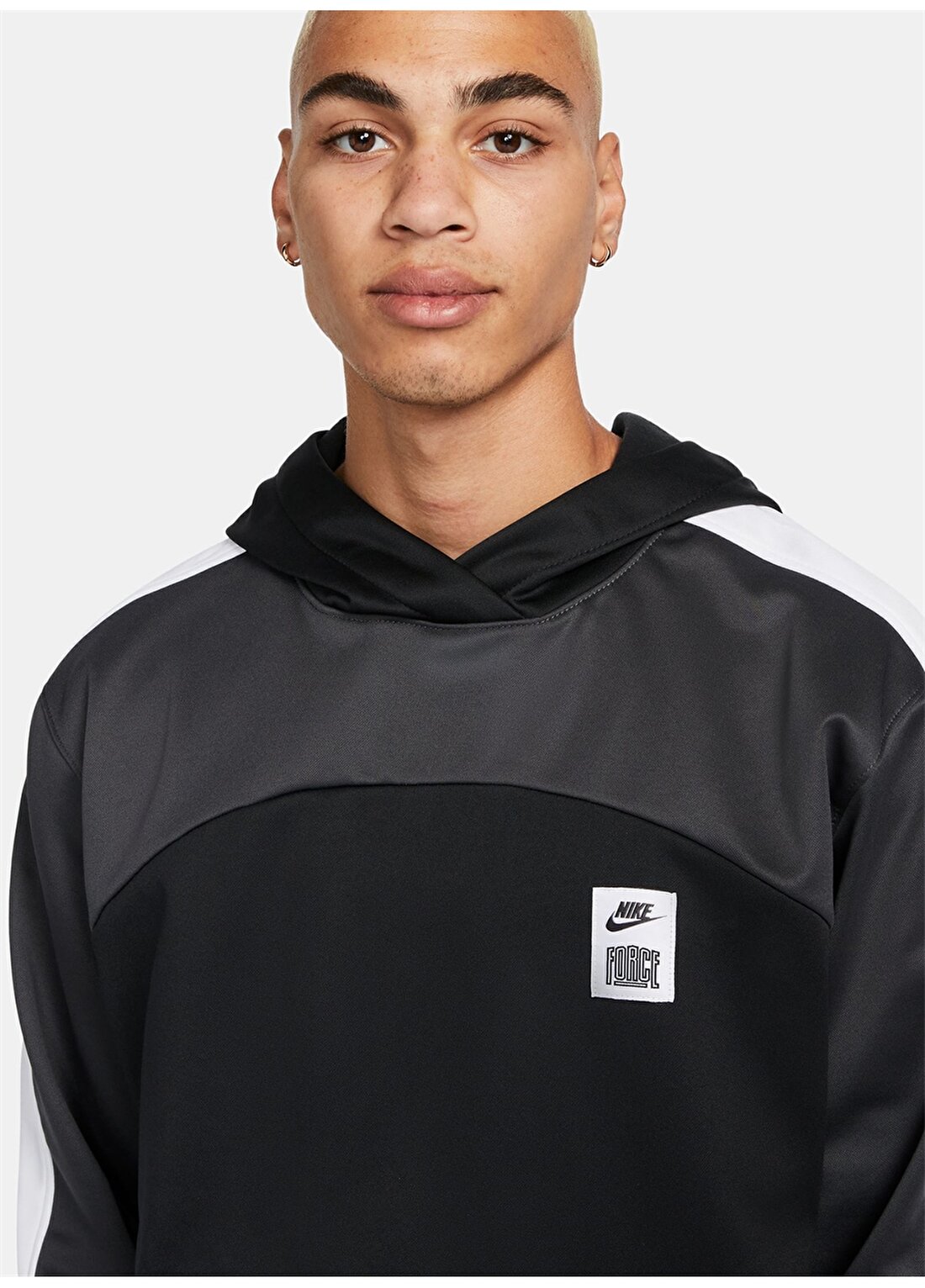 Nike Siyah Erkek Kapüşon Yaka Parçalı Sweatshirt DQ5836-010-M NK TF STRTFV PO HOODIE