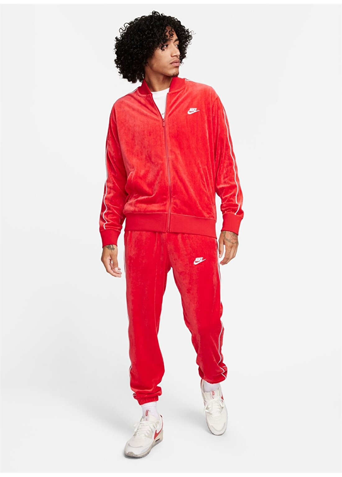 Nike Kırmızı Erkek Kapüşon Yaka Zip Ceket FB8231-657-M NK CLUB VELOUR JKT