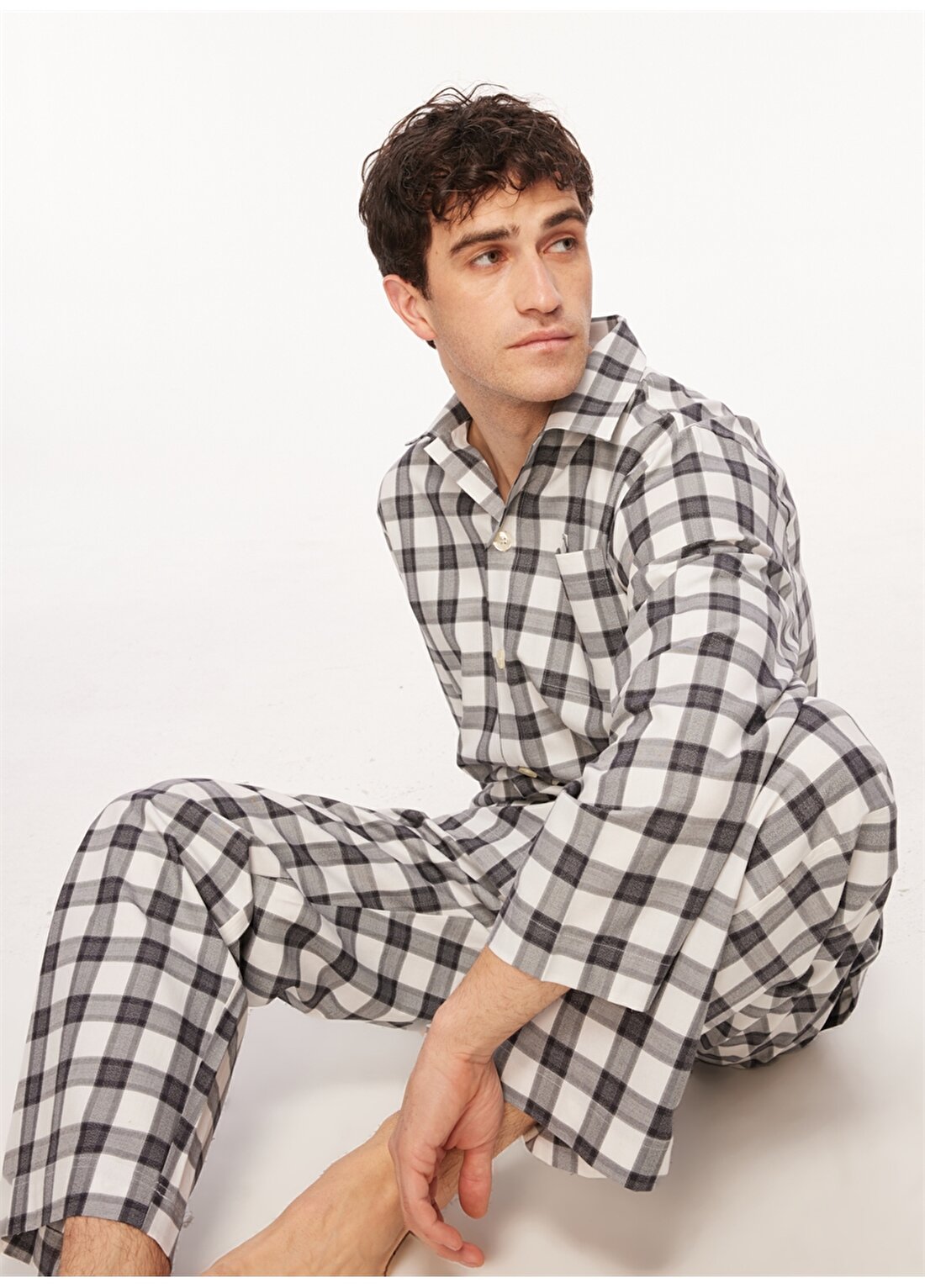 The Don Siyah - Beyaz Erkek Pijama Takımı TDNPJM001090