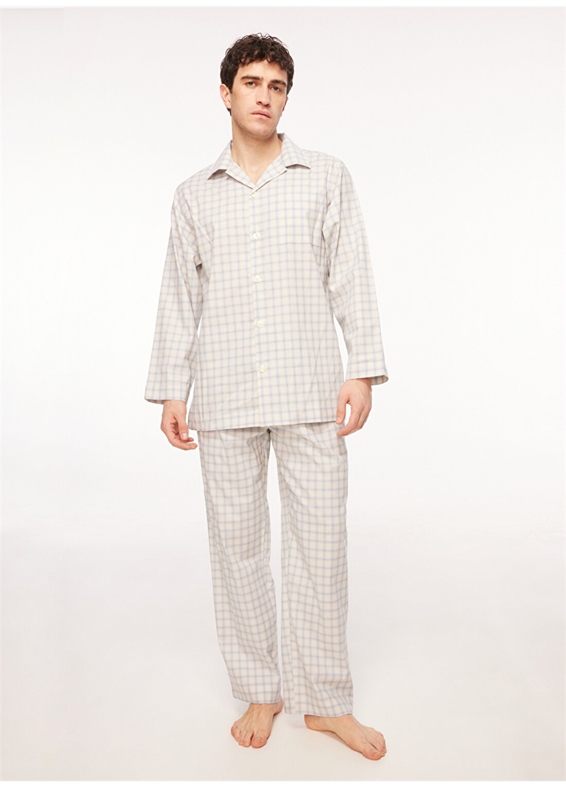 The Don Mavi - Beyaz Erkek Pijama Takımı TDNPJM001096