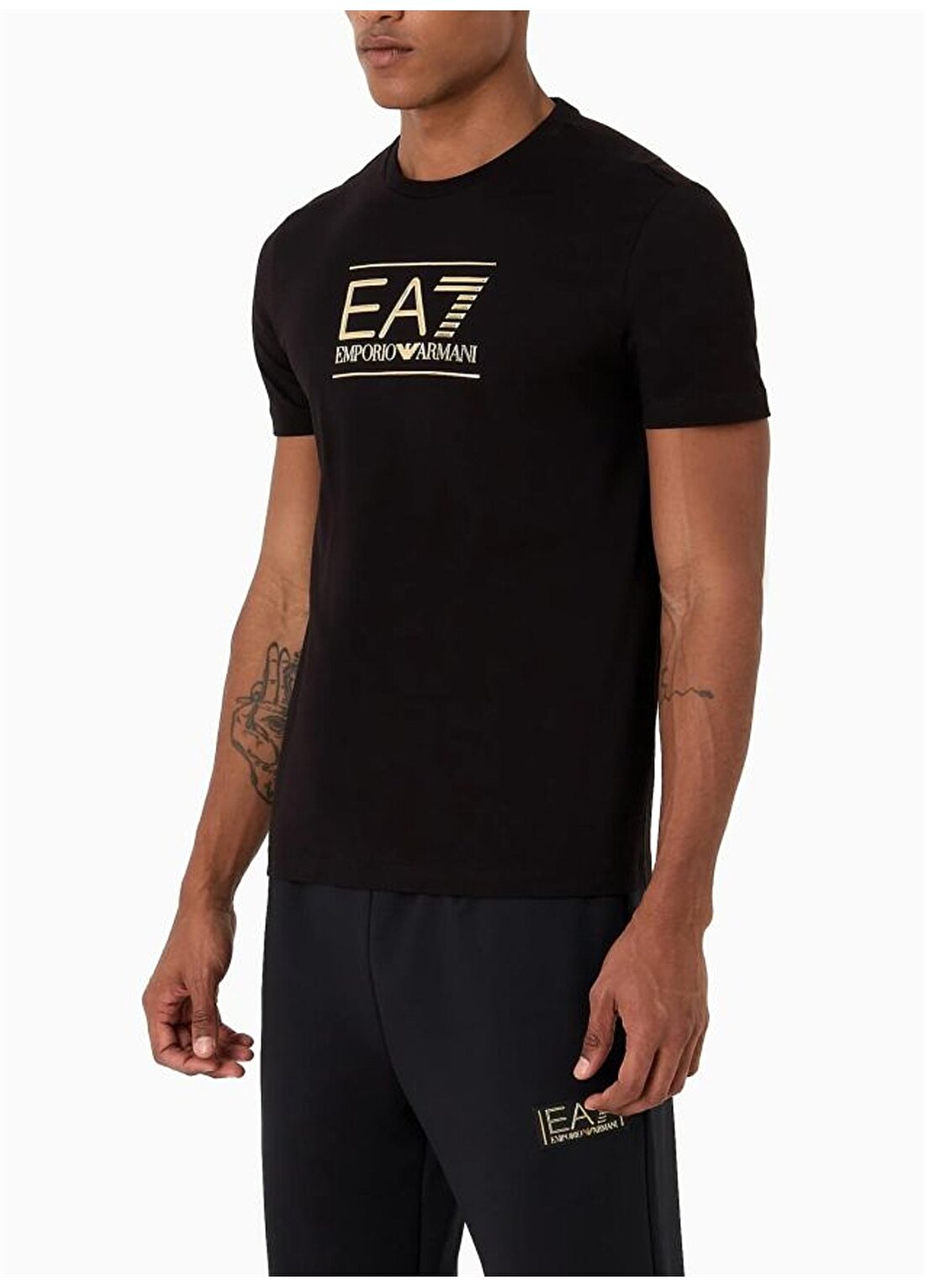EA7 Bisiklet Yaka Siyah Erkek T-Shirt 6RPT19PJM9Z1200