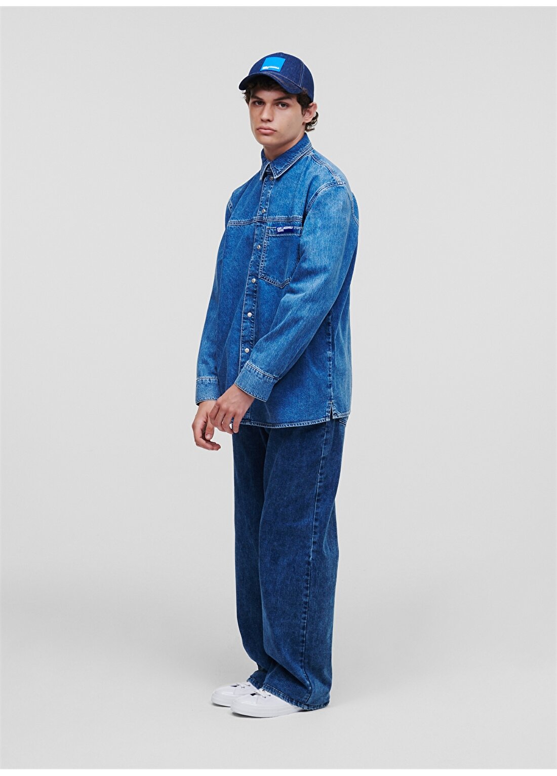 Karl Lagerfeld Jeans Normal Mavi Erkek Denim Gömlek 231D1602_KLJ REGULAR DENIM SHIRT