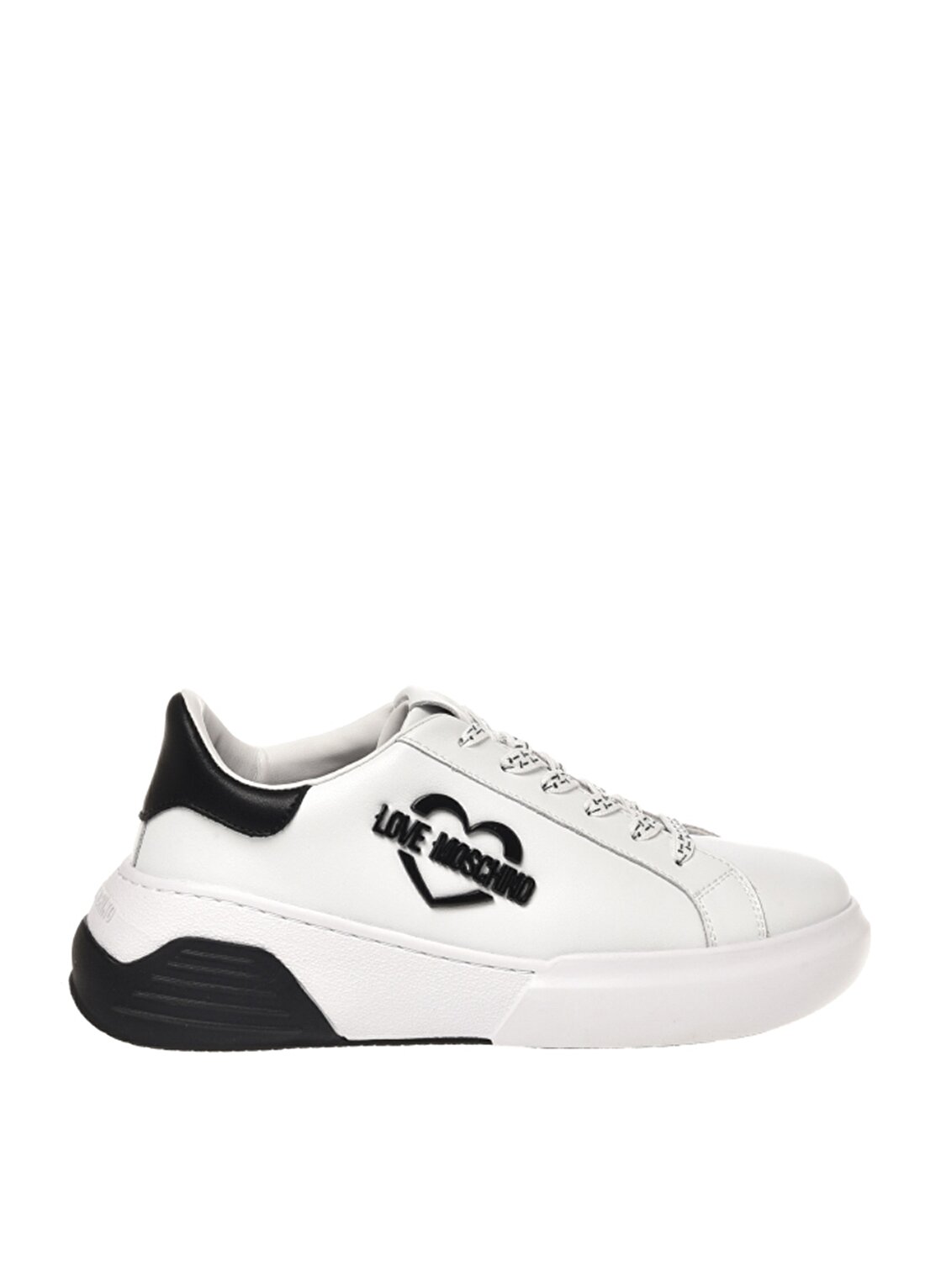 Love Moschino Beyaz - Siyah Kadın Deri Sneaker JA15105G1HIA110A