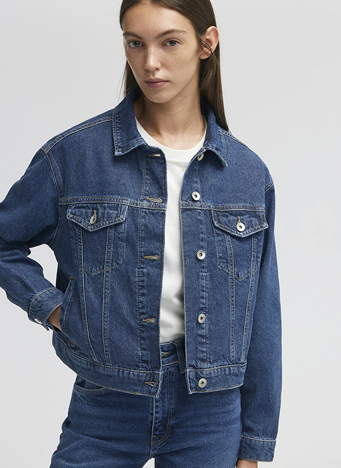 Mavi Koyu Mavi Kadın Denim Ceket M1110389-86748-MEGI