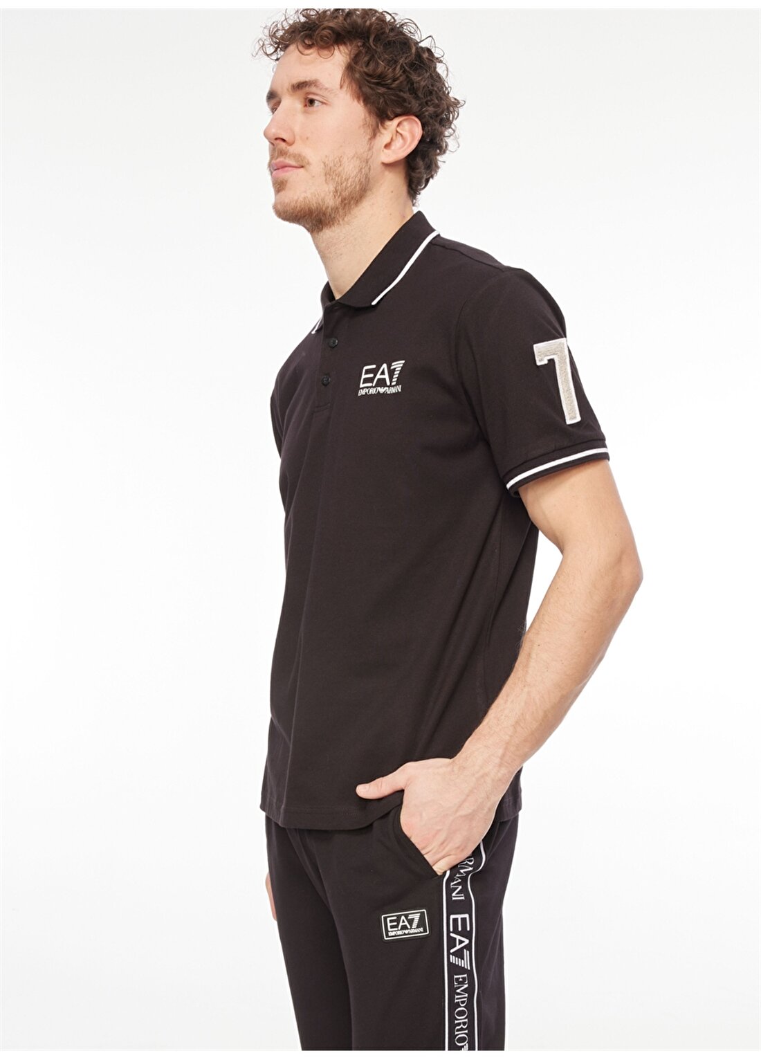 EA7 Siyah Erkek Polo T-Shirt 6RPF01PJ7BZ1200