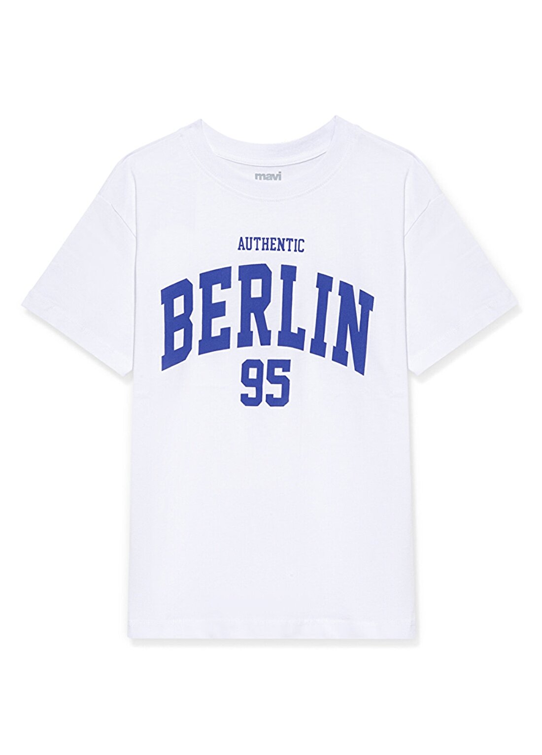 Mavi Baskılı Beyaz Erkek T-Shirt BERLIN BASKILI TİŞÖRT White