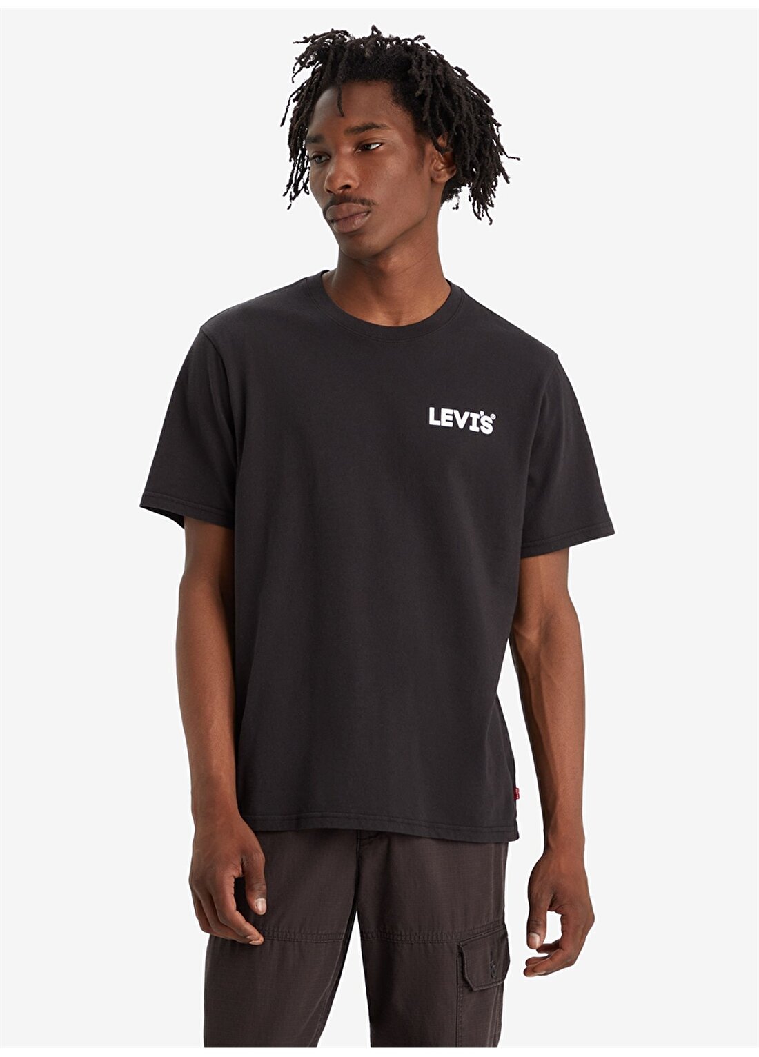 Levis Bisiklet Yaka Baskılı Siyah Erkek T-Shirt A2082-0164_SS RELAXED FIT TEE HEADL